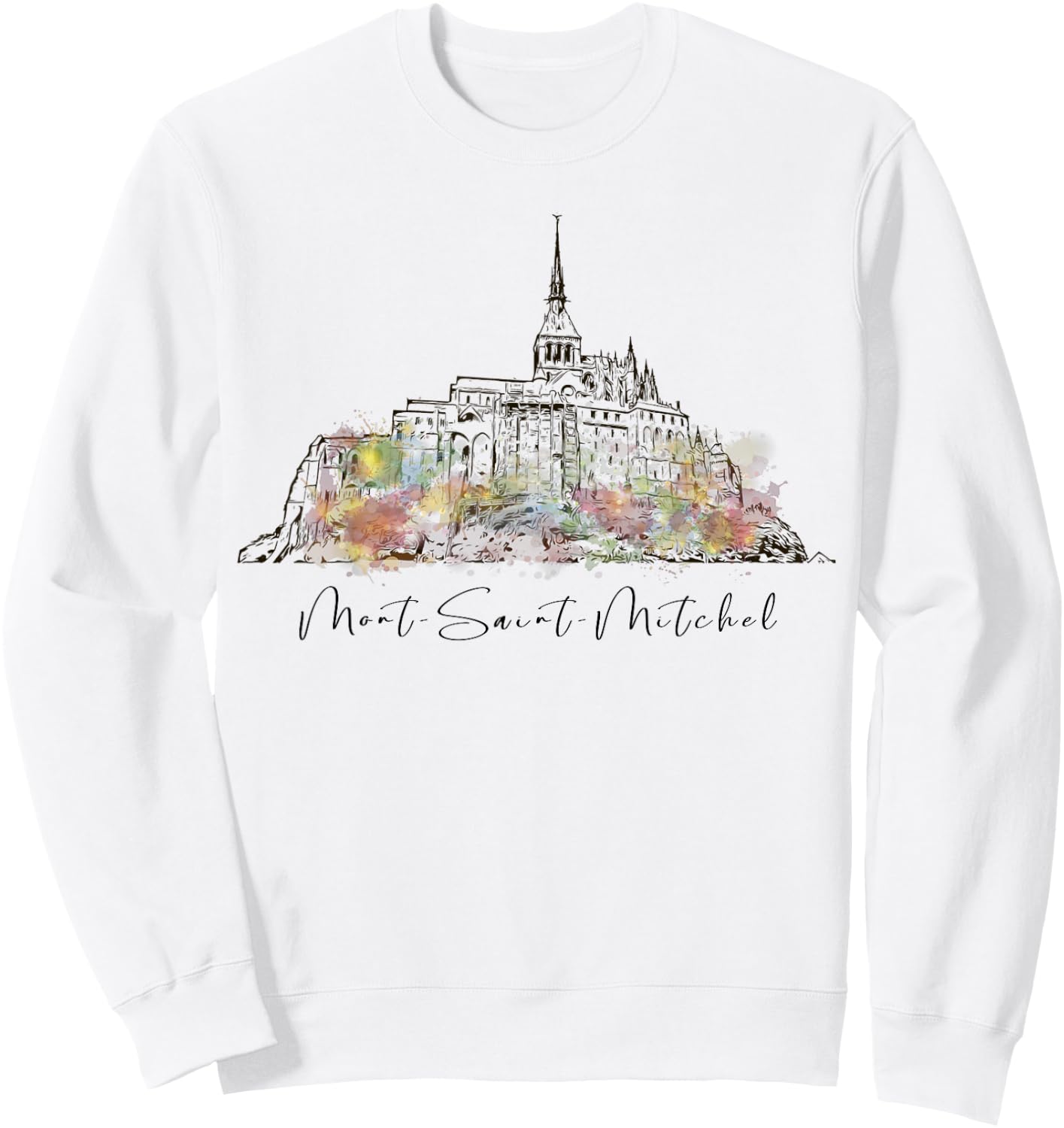 France Normandy Mont Saint Michel Europe French Vacation Sweatshirt - Sweatshirt | White