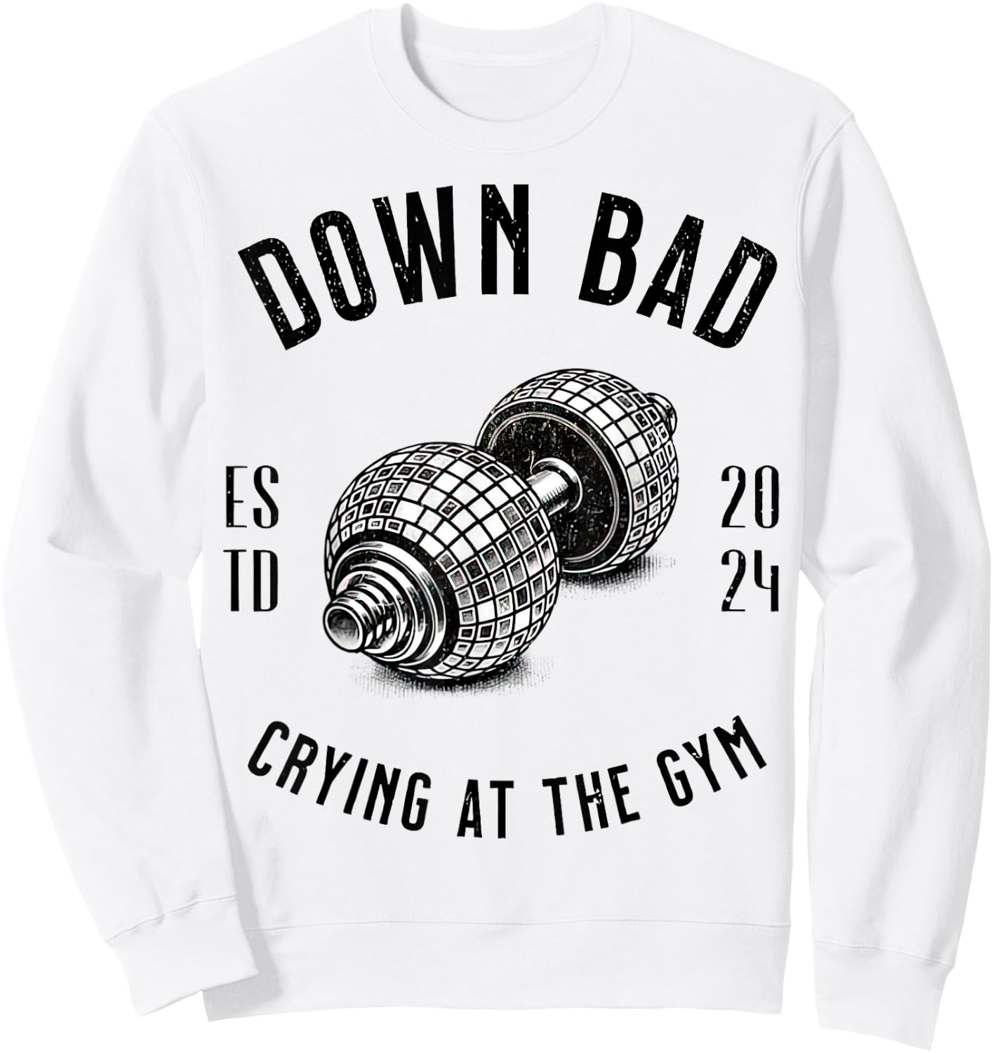 Down Bad Crying At The Gym Sweatshirt - Sweatshirt | White
