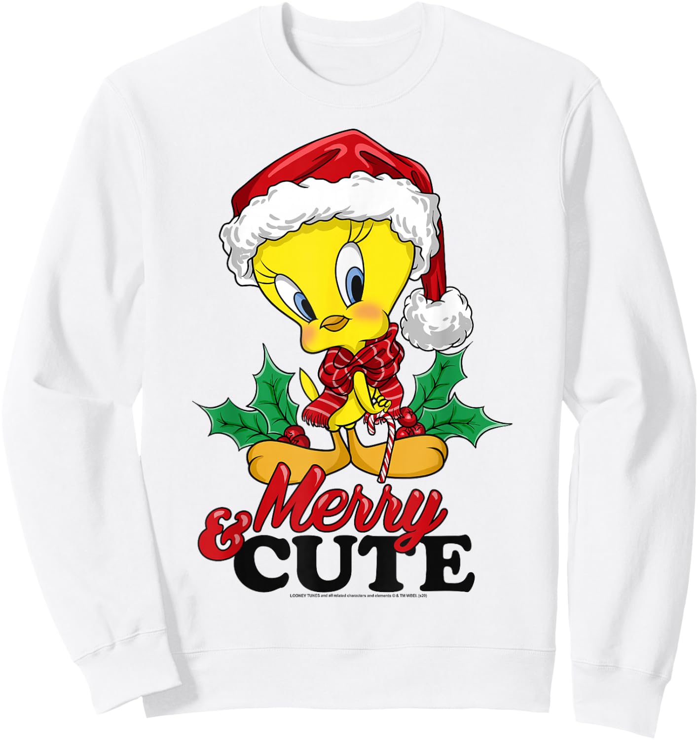 Looney Tunes Christmas Tweety Bird Merry & Cute Sweatshirt - Sweatshirt | White