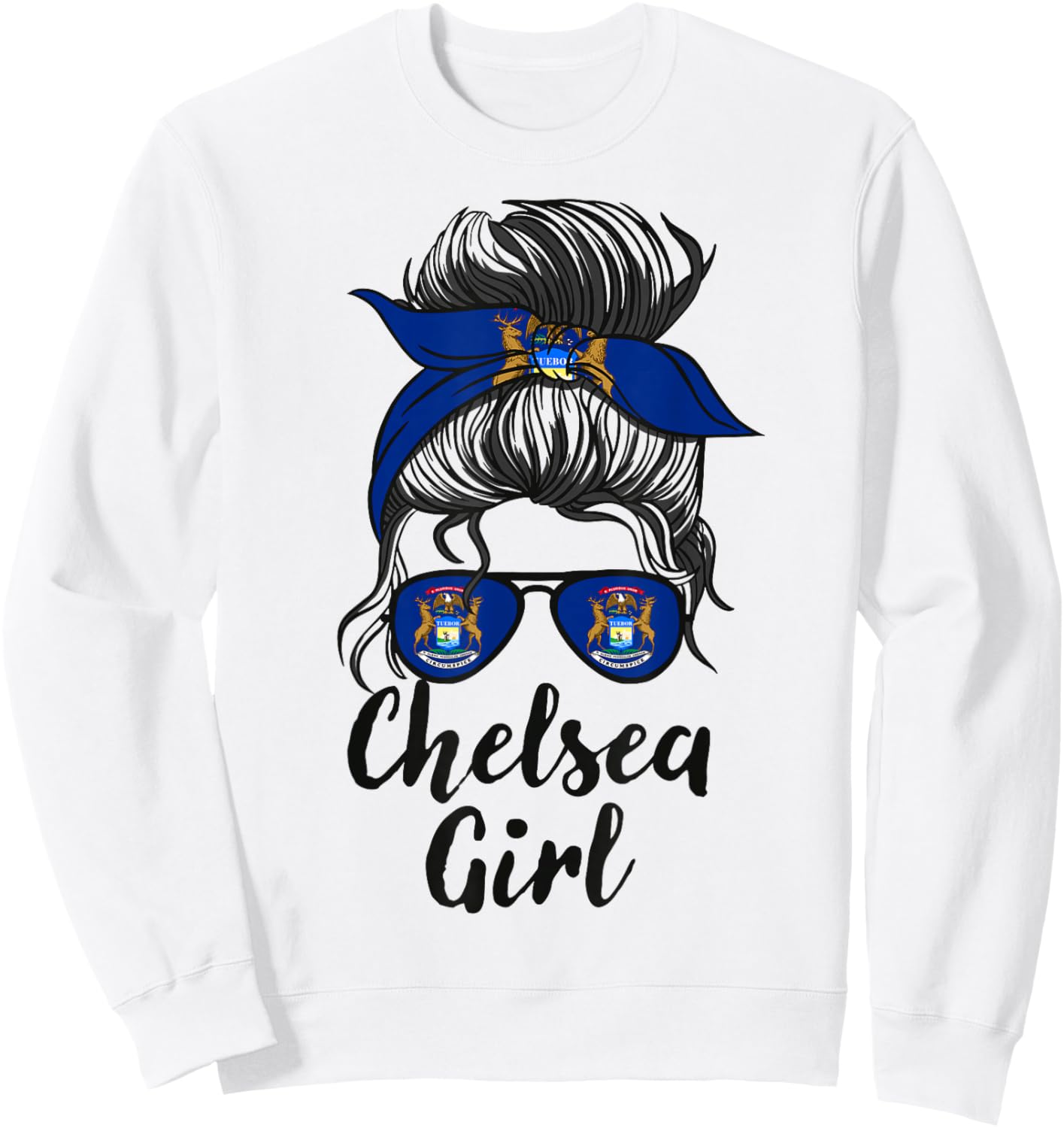 Chelsea Michigan Women Girl Sweatshirt - Sweatshirt | White