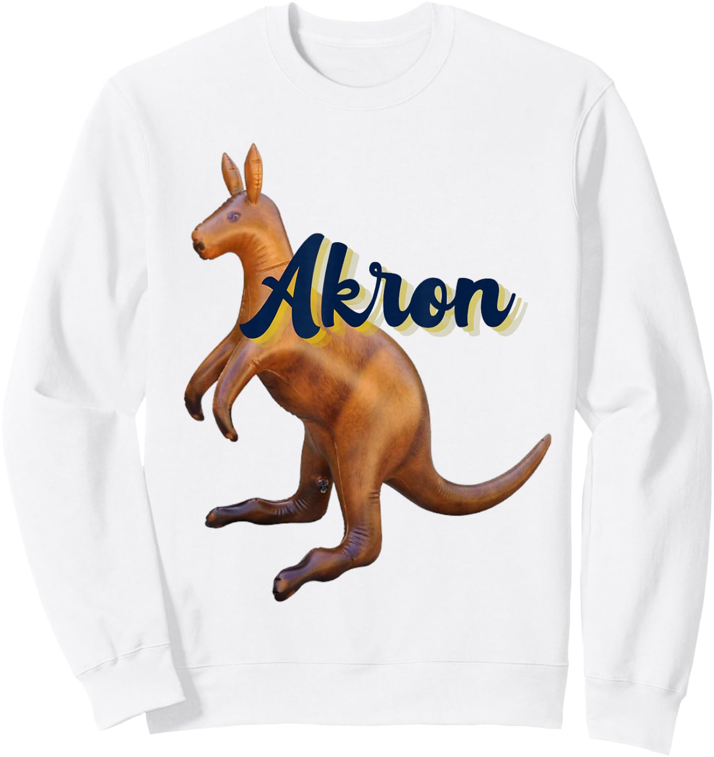 Akron Kangaroo Fun Retro Zips Sweatshirt - Sweatshirt | White