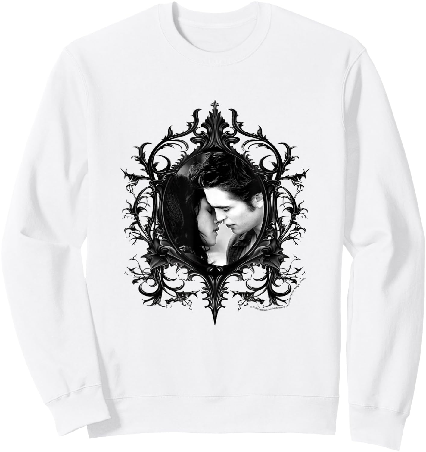 Twilight Bella and Edward Gothic Frame Vampire Romance Movie Sweatshirt - Sweatshirt | White