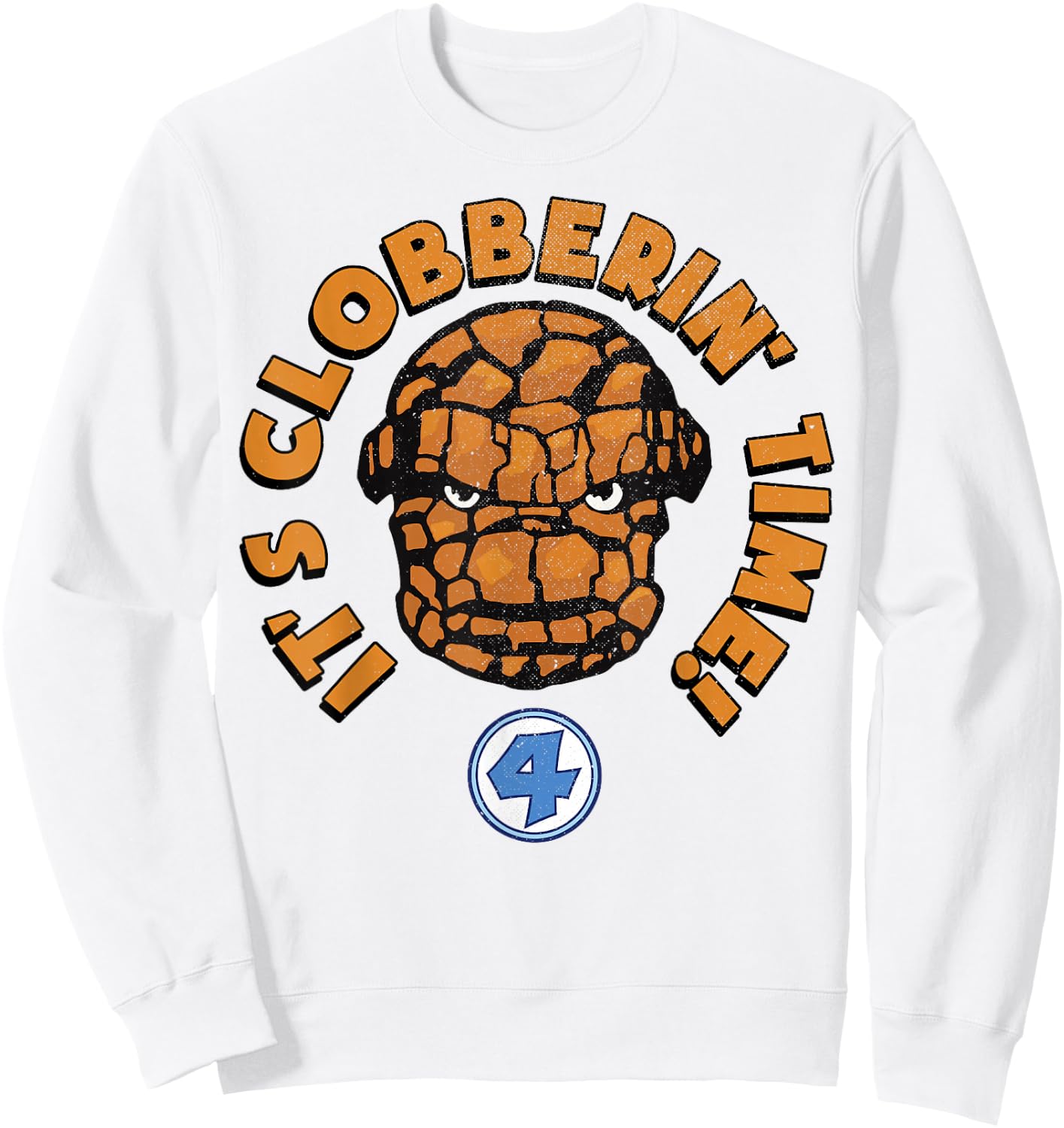 Marvel Fantastic Four The Thing Clobberin' Time Big Face Sweatshirt - Sweatshirt | White