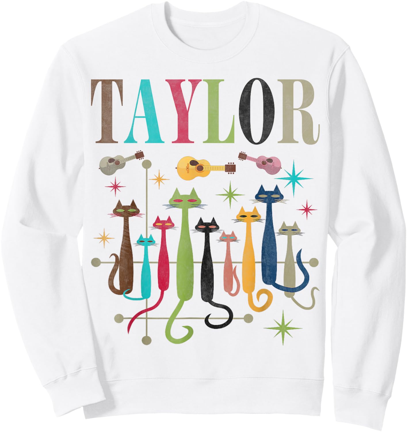 Retro Taylor Vintage Mid-Century Look Taylor Cats 50s 60s Sweatshirt - Sweatshirt | White