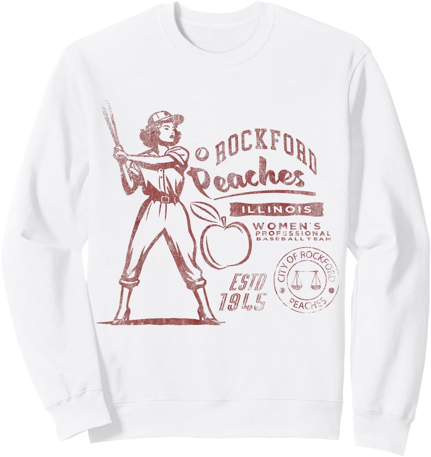 Rockford Peaches women's baseball team 1945 Sweatshirt - Sweatshirt | White