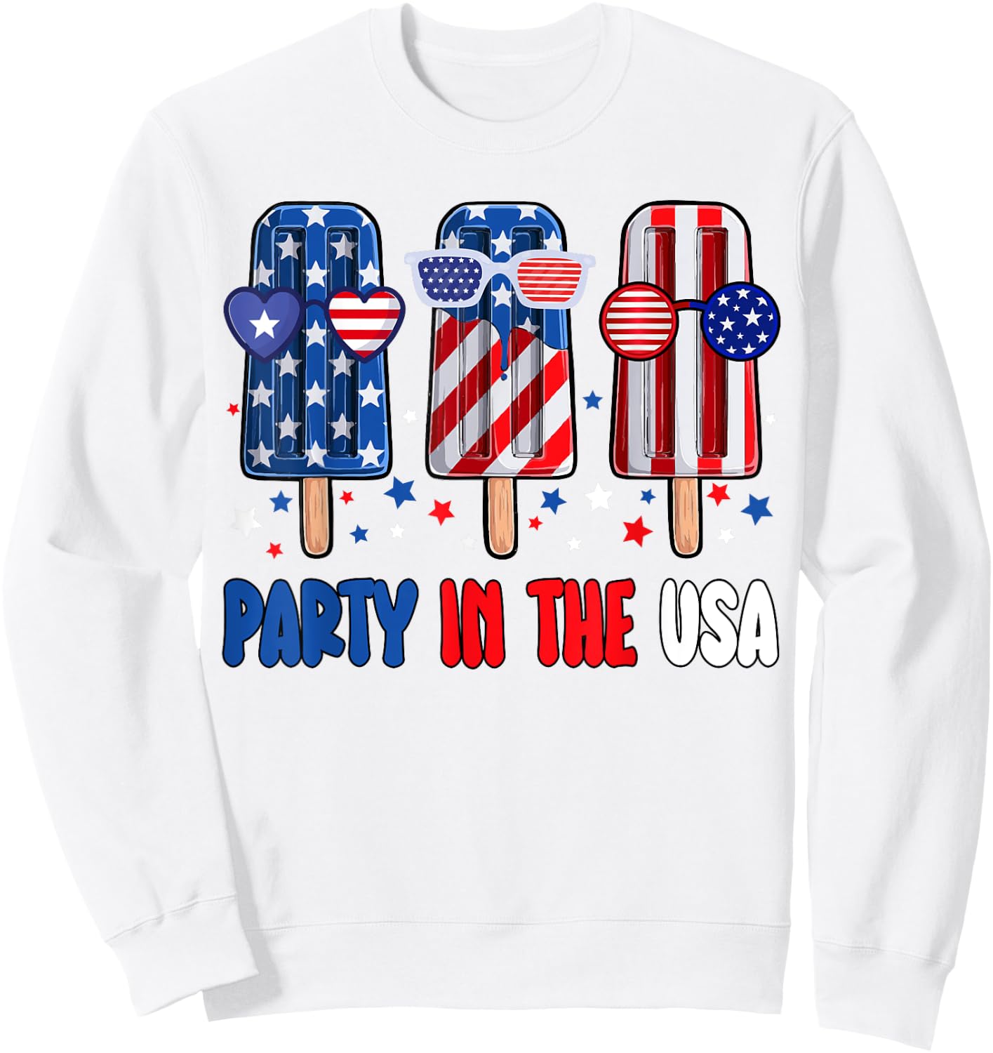 Party In The USA Popsicle American Flag Kids Girls Boys Sweatshirt - Sweatshirt | White