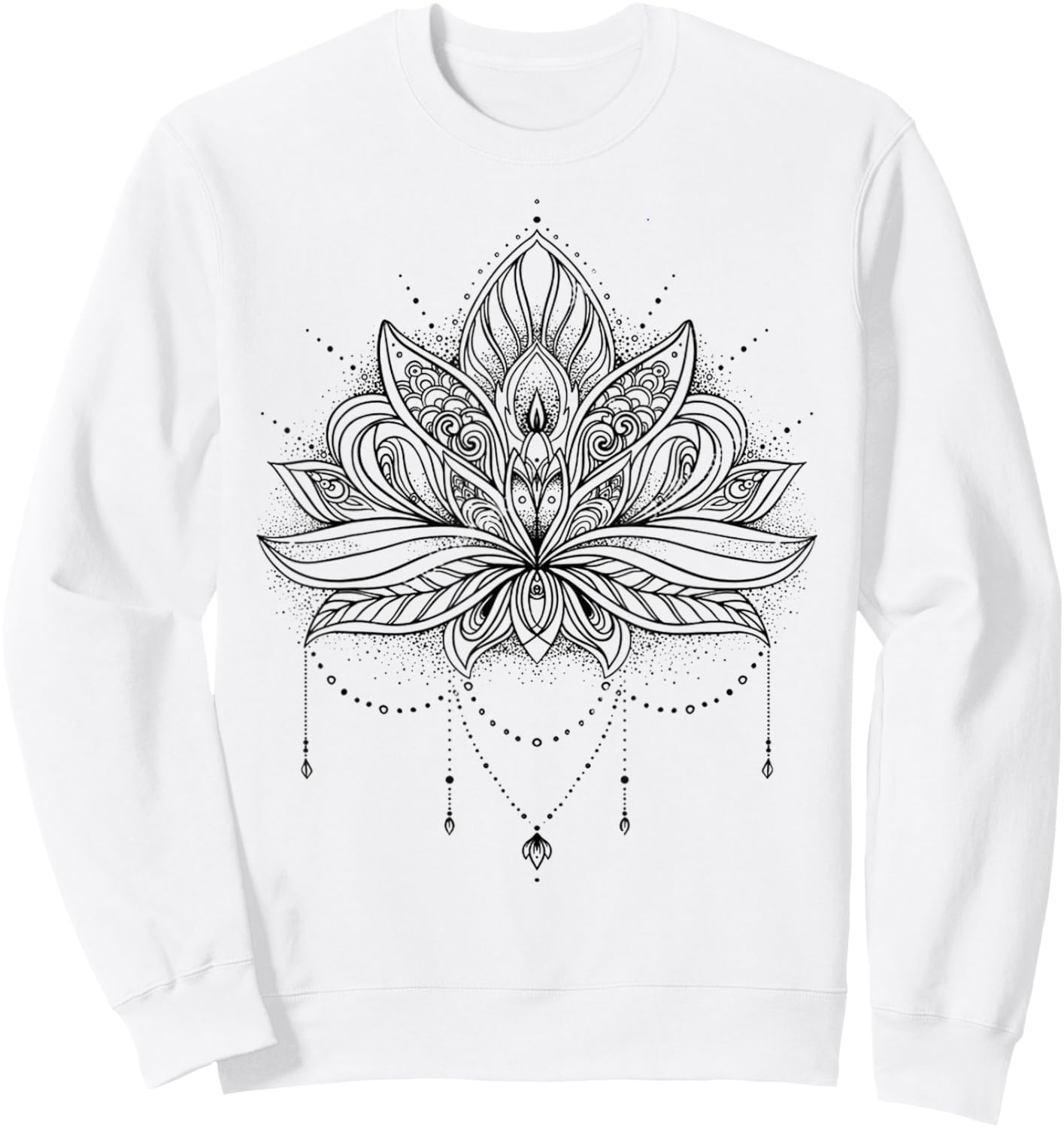 Sacred Geometry Meditation Positivity Love Mandala Lotus Sweatshirt - Sweatshirt | White