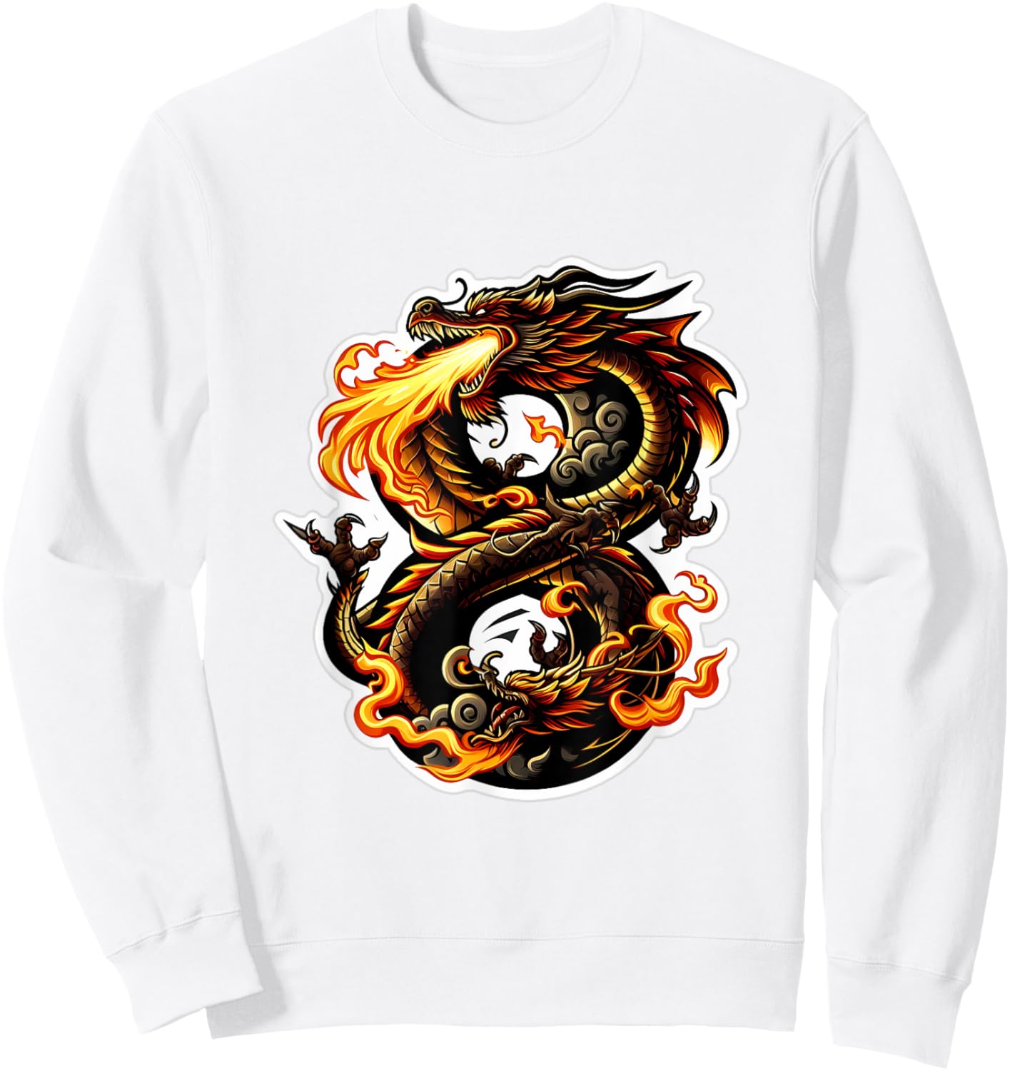 Turning 8 Years Old Dragon Birthday Party 8th Bday Boy, Girl Sweatshirt - Sweatshirt | White