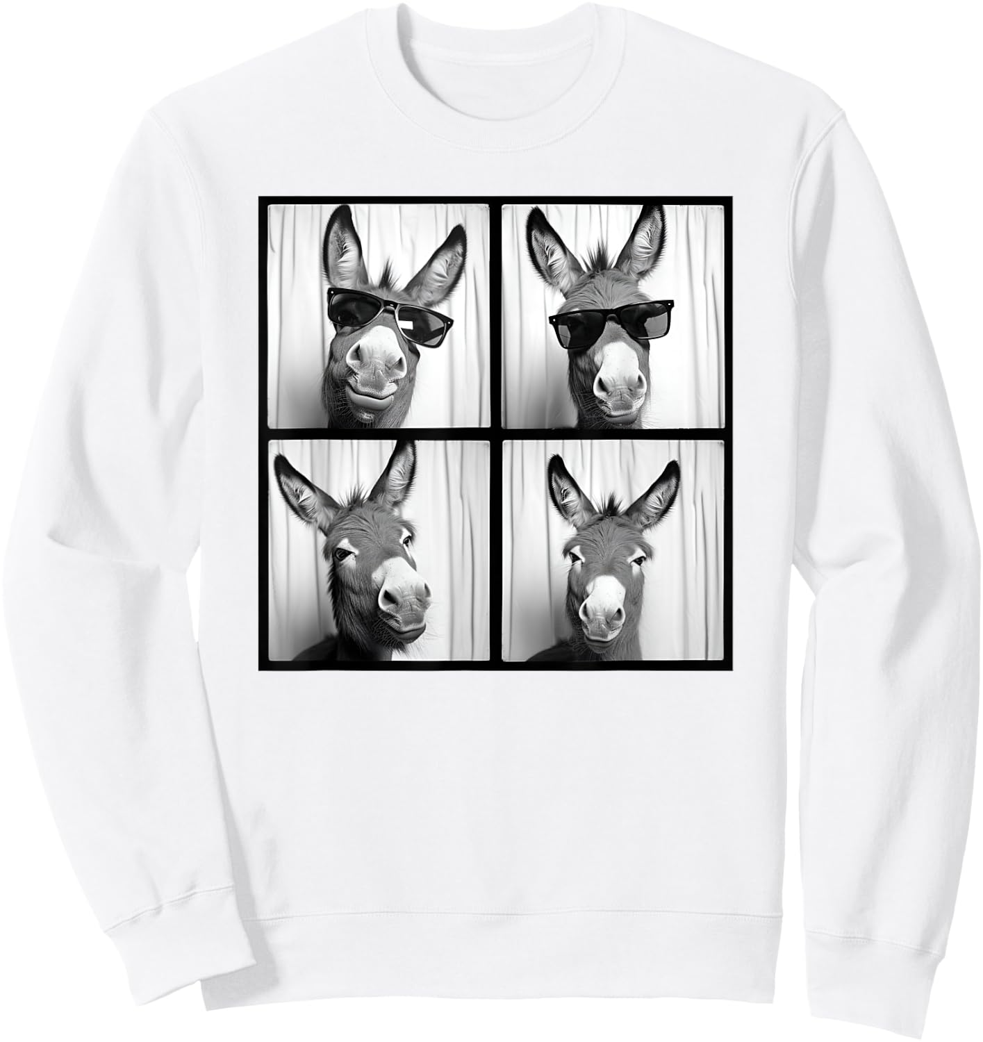 Donkey Face Photo Quirky Farming Shelter Funny Donkey Sweatshirt - Sweatshirt | White