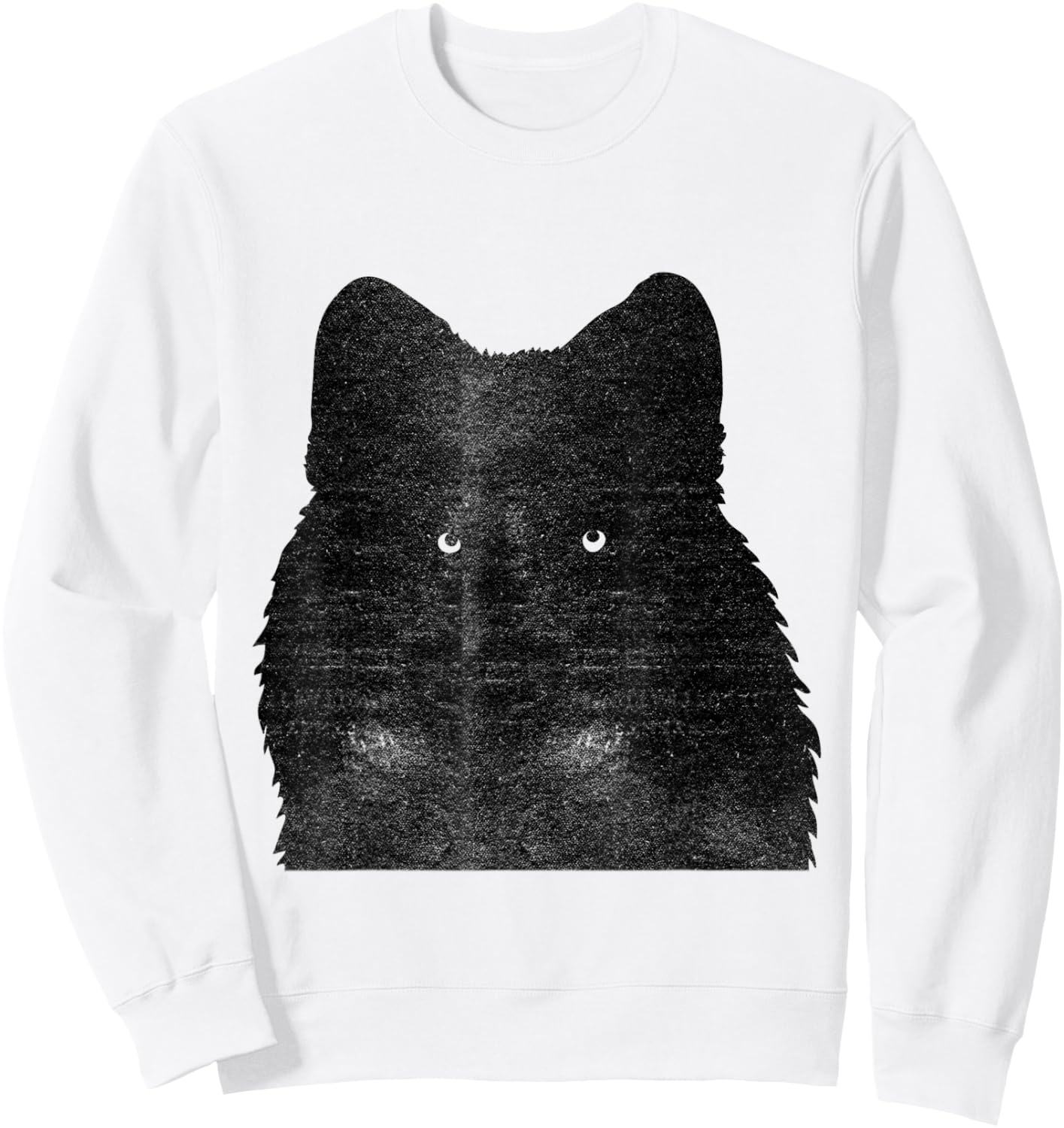 Awesome Black Wolf Face Sweatshirt - Sweatshirt | White