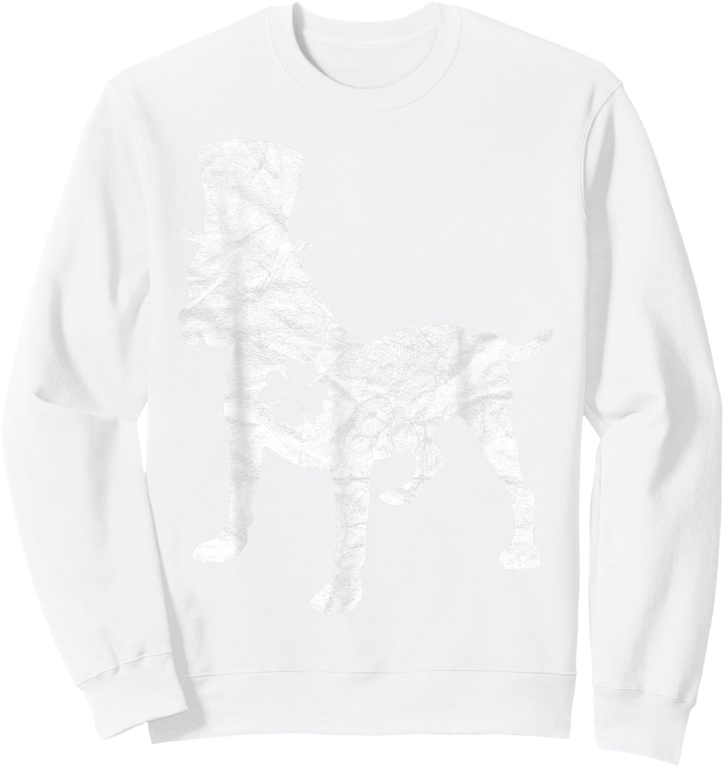 Retro Pitbull Hat Gift Irish Shamrock Dog St Patrick's Day Sweatshirt - Sweatshirt | White
