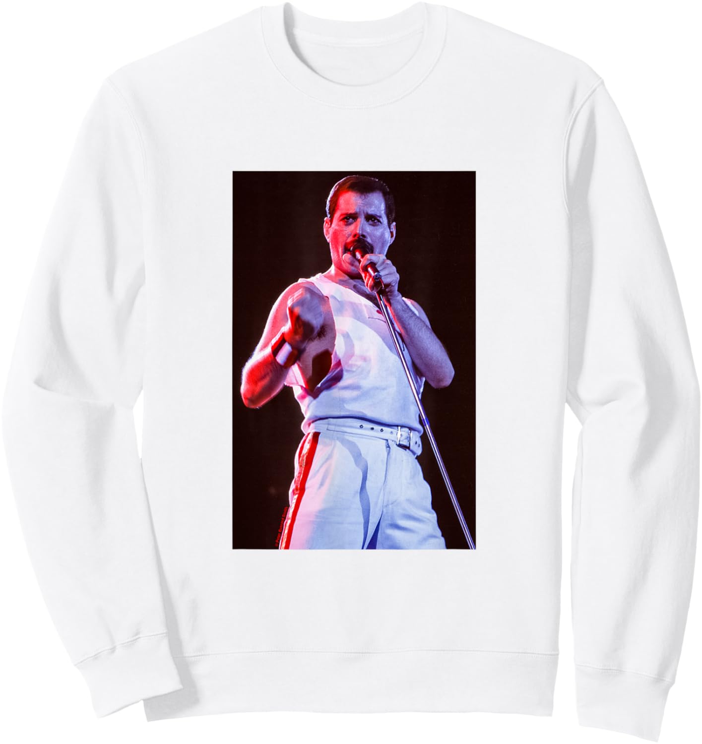 Freddie Mercury Of Queen Live By Everard Smith Sweatshirt - Sweatshirt | White