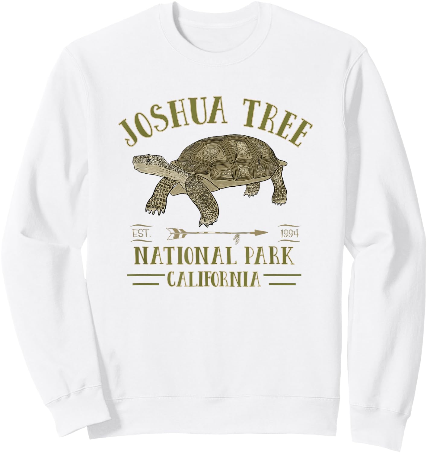 JOSHUA TREE NATIONAL PARK California Desert Turtle Tortoise Sweatshirt - Sweatshirt | White