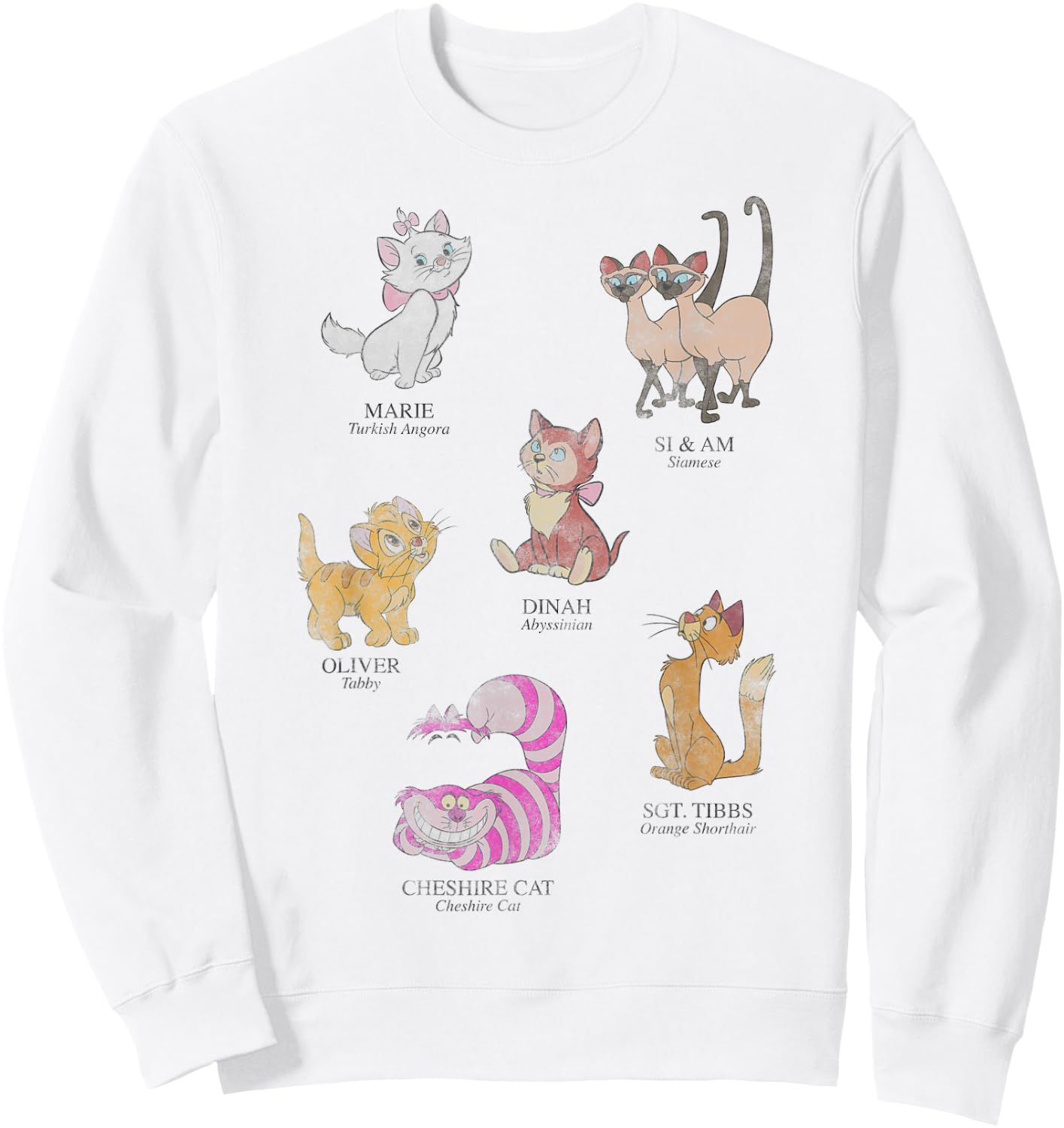 Disney Mickey and Friends Cat Names and Breeds Textbook Sweatshirt - Sweatshirt | White