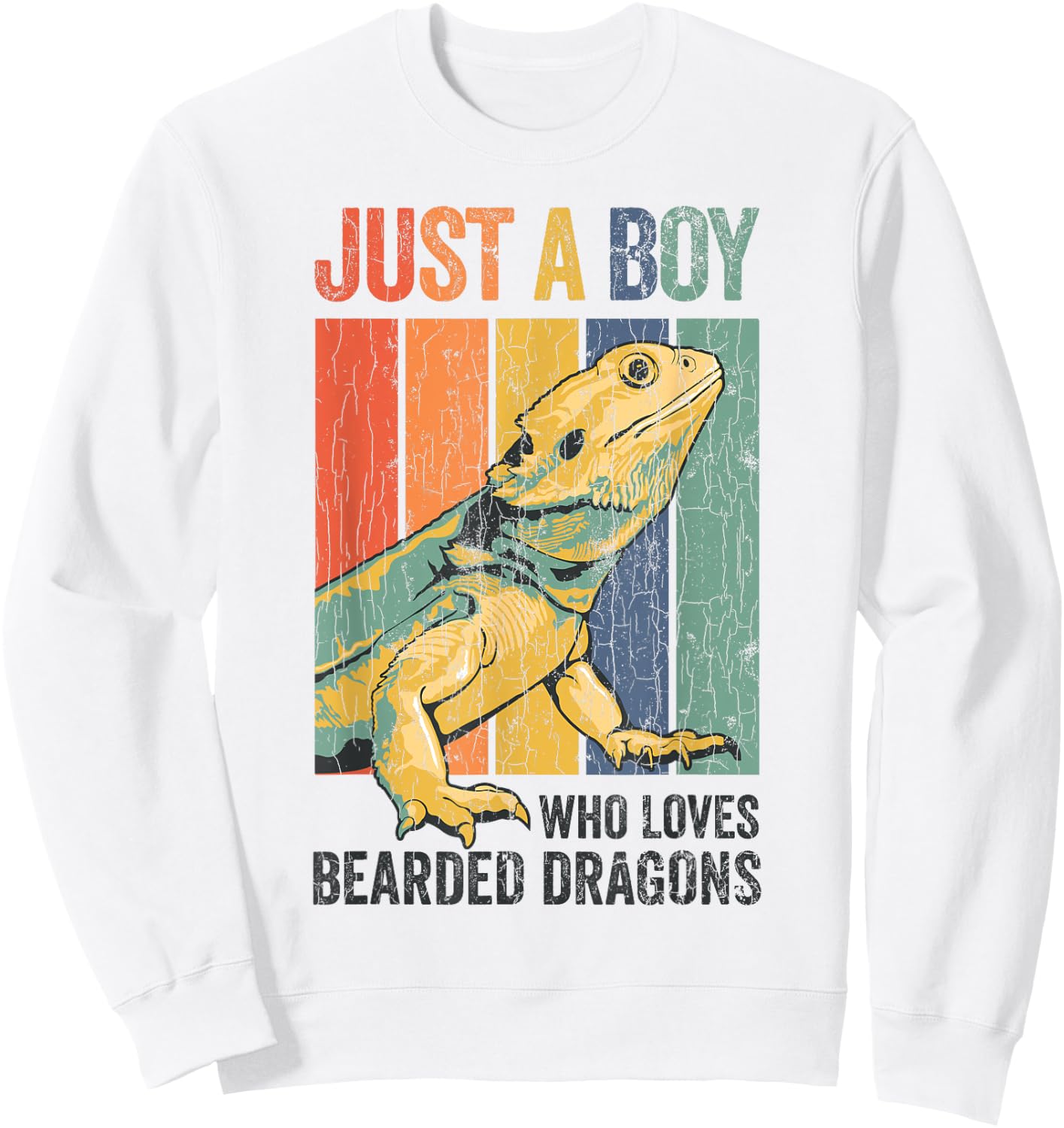 Just A Boy Who Loves Bearded Dragon Shirt Men Boys Sweatshirt - Sweatshirt | White