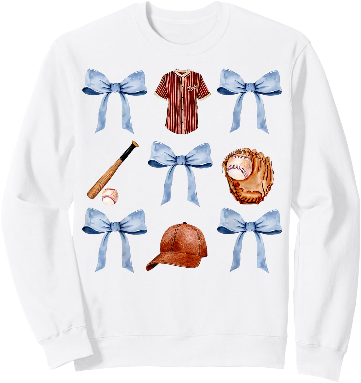 Baseball Coquette Bow Mothers Day Baseball Mama Sweatshirt - Sweatshirt | White