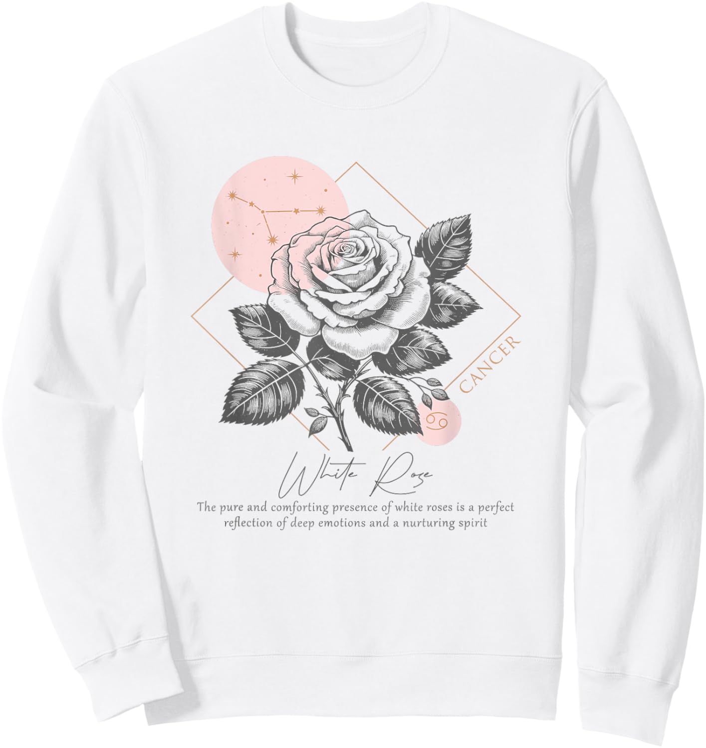 Cancer Zodiac Symbol Horoscope Astrology Birthday Sweatshirt - Sweatshirt | White