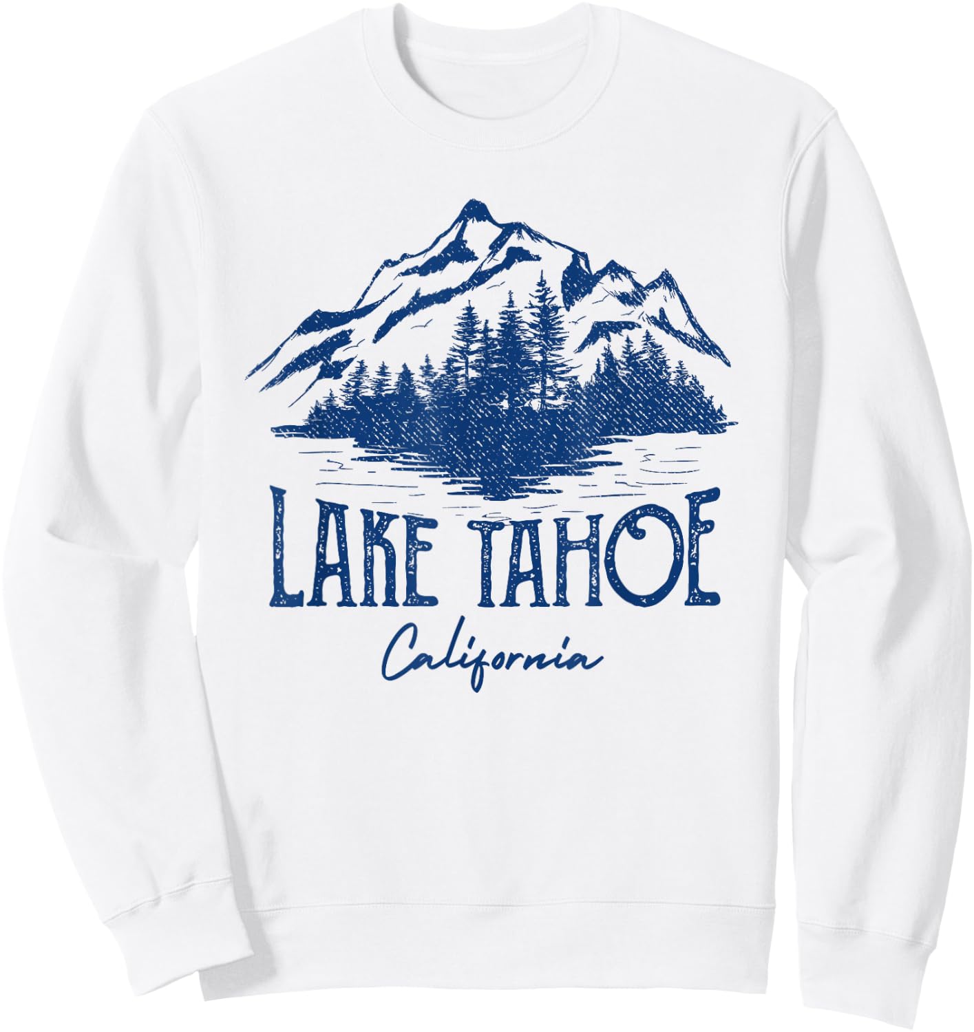 Lake Tahoe California Retro Mountain Vintage Sweatshirt - Sweatshirt | White