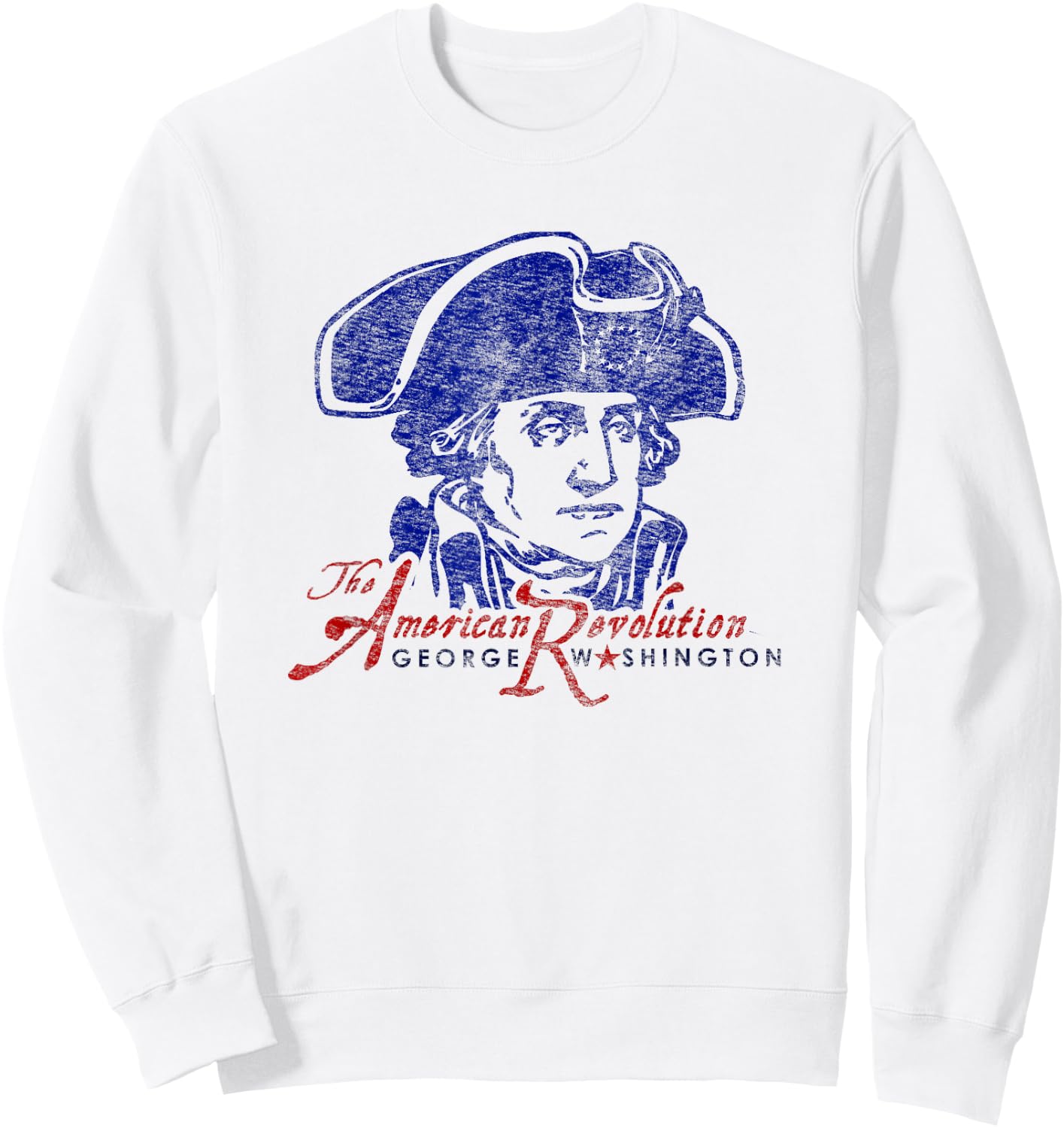 George Washington American Revolution Vintage Patriotic Sweatshirt - Sweatshirt | White