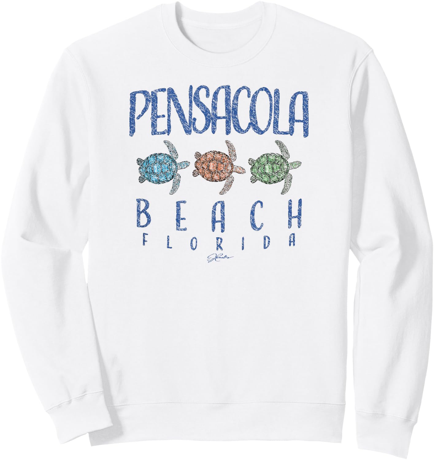 JCombs: Pensacola Beach, FL, Three Sea Turtles Sweatshirt - Sweatshirt | White