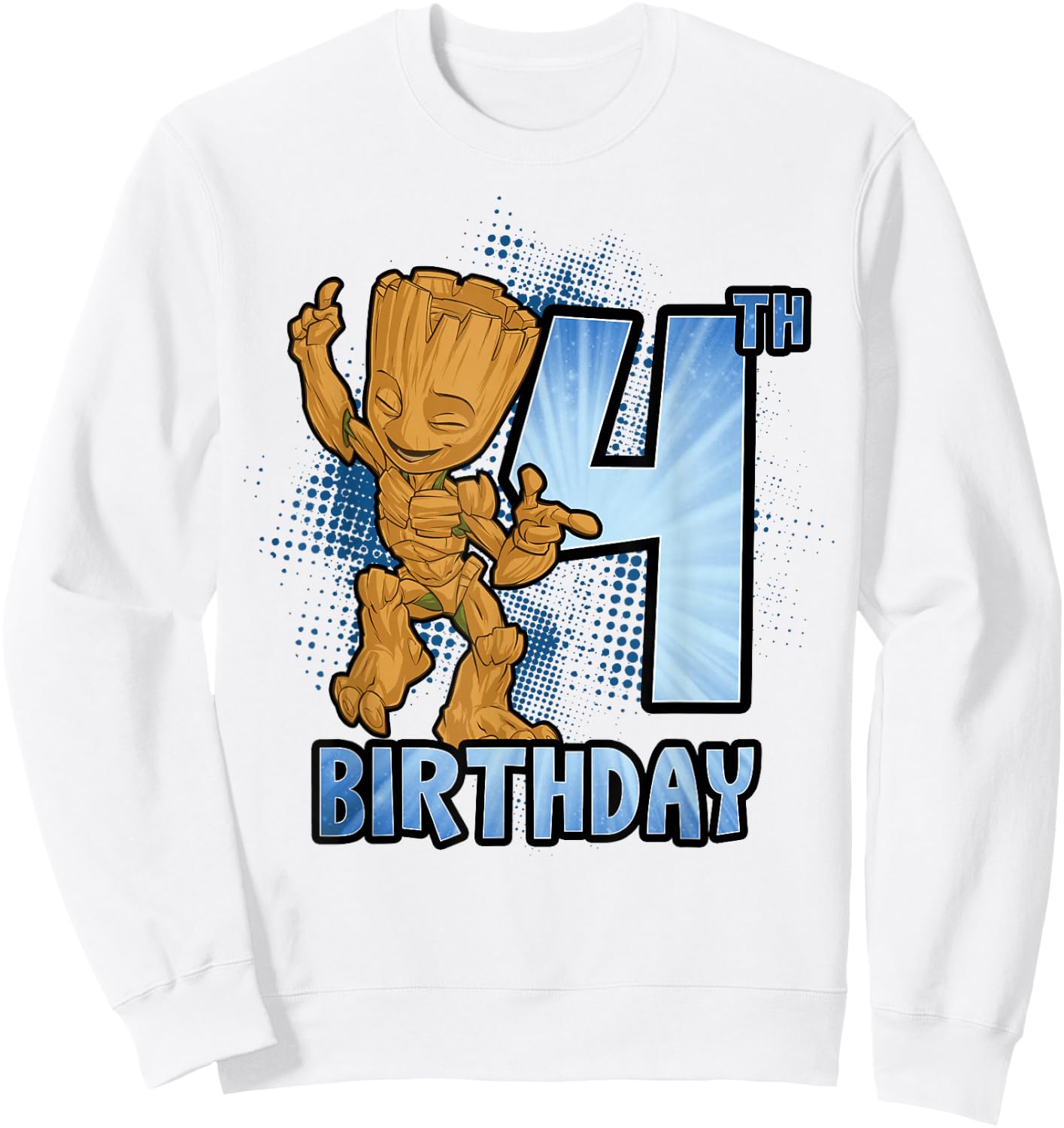 Marvel Guardians of The Galaxy Baby Groot 4th Birthday Sweatshirt - Sweatshirt | White