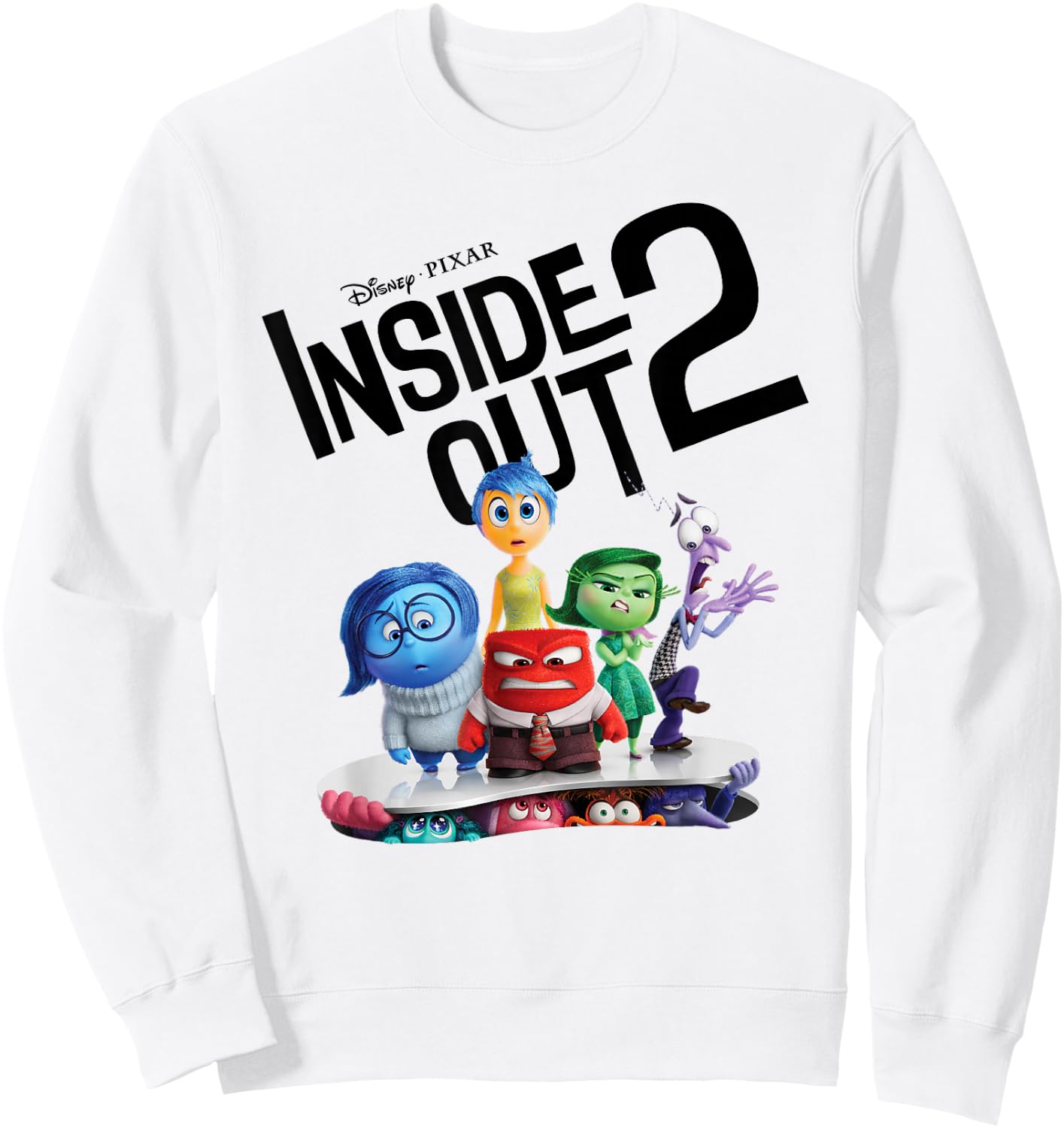 Disney Pixar Inside Out 2 Emotional Group Title Movie Poster Sweatshirt - Sweatshirt | White