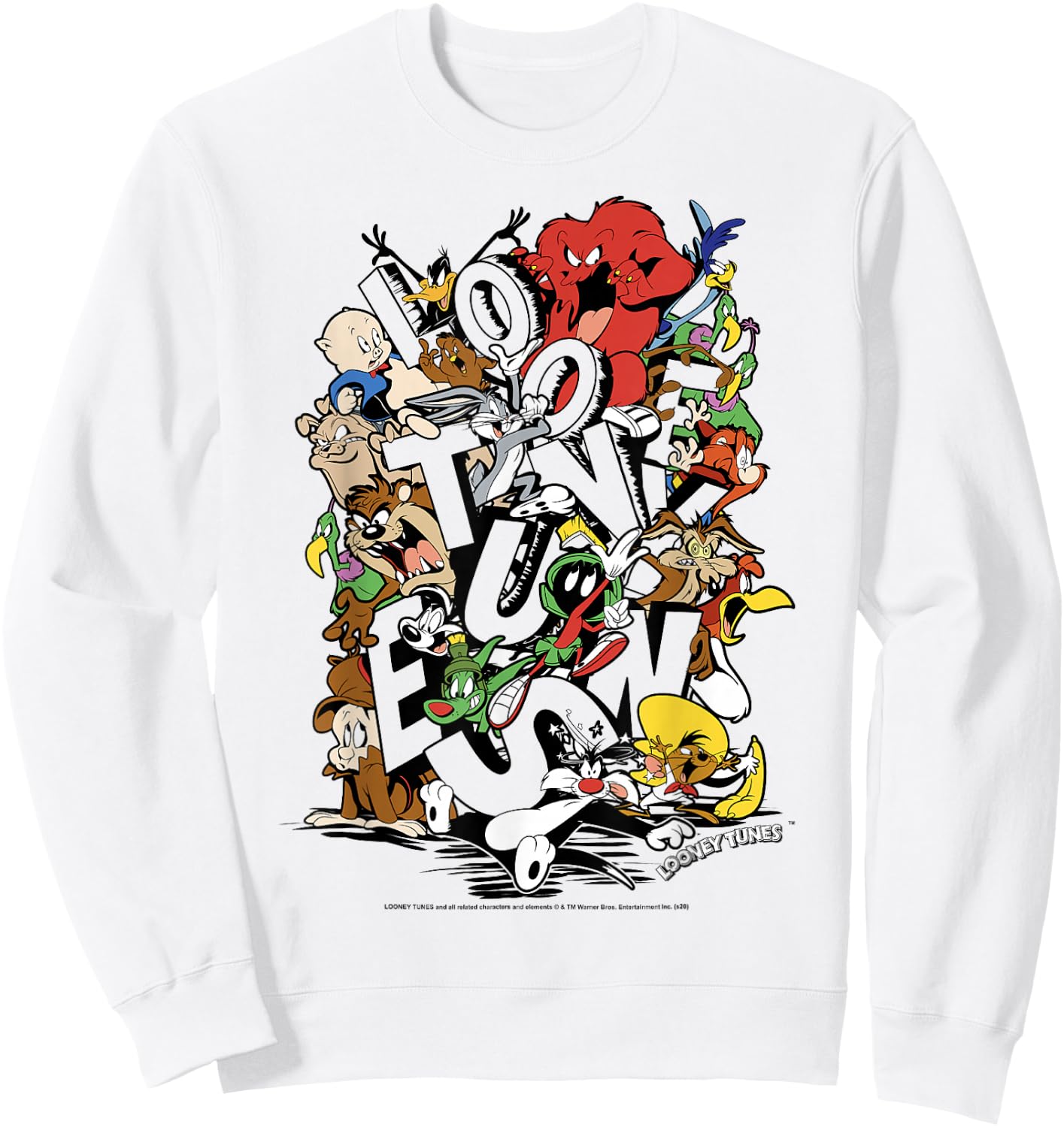 Looney Tunes Neon Group Shot Stack C1 Sweatshirt - Sweatshirt | White