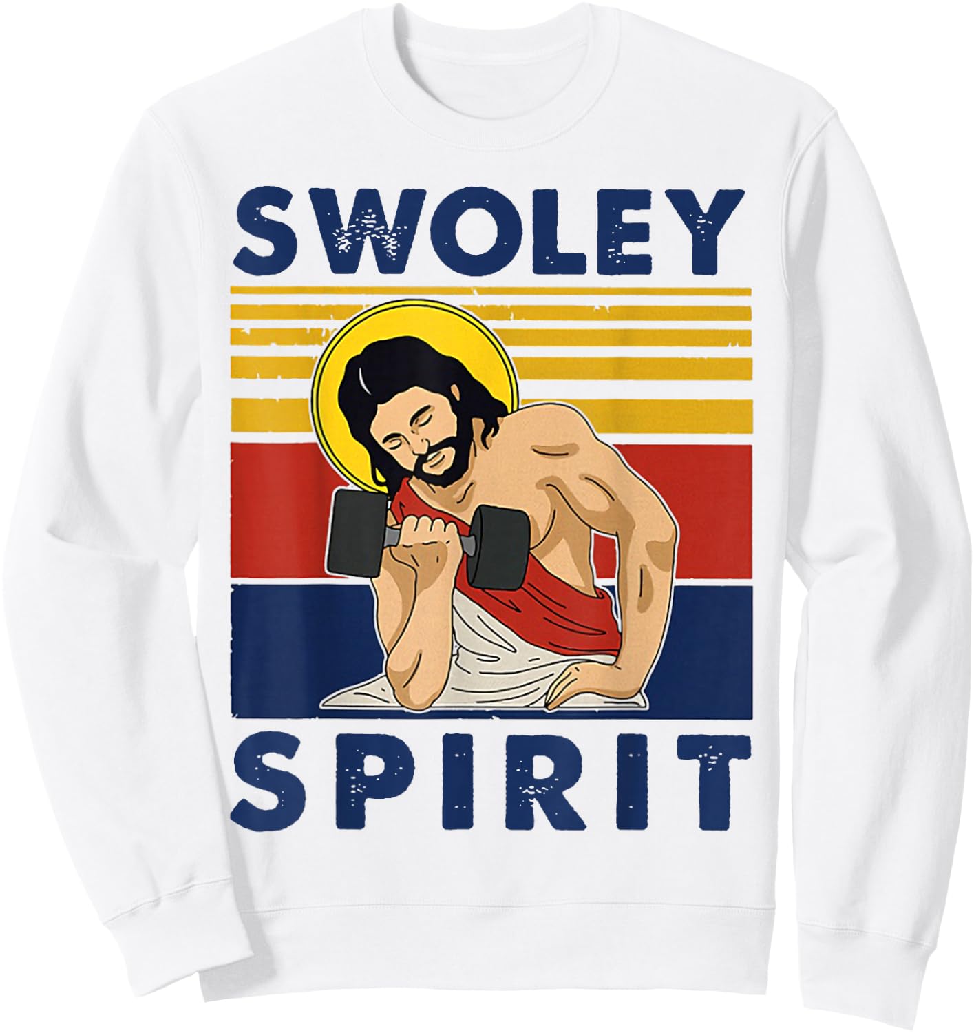 Swoley Spirit Weightlifting Jesus Swoley Spirit Sweatshirt - Sweatshirt | White