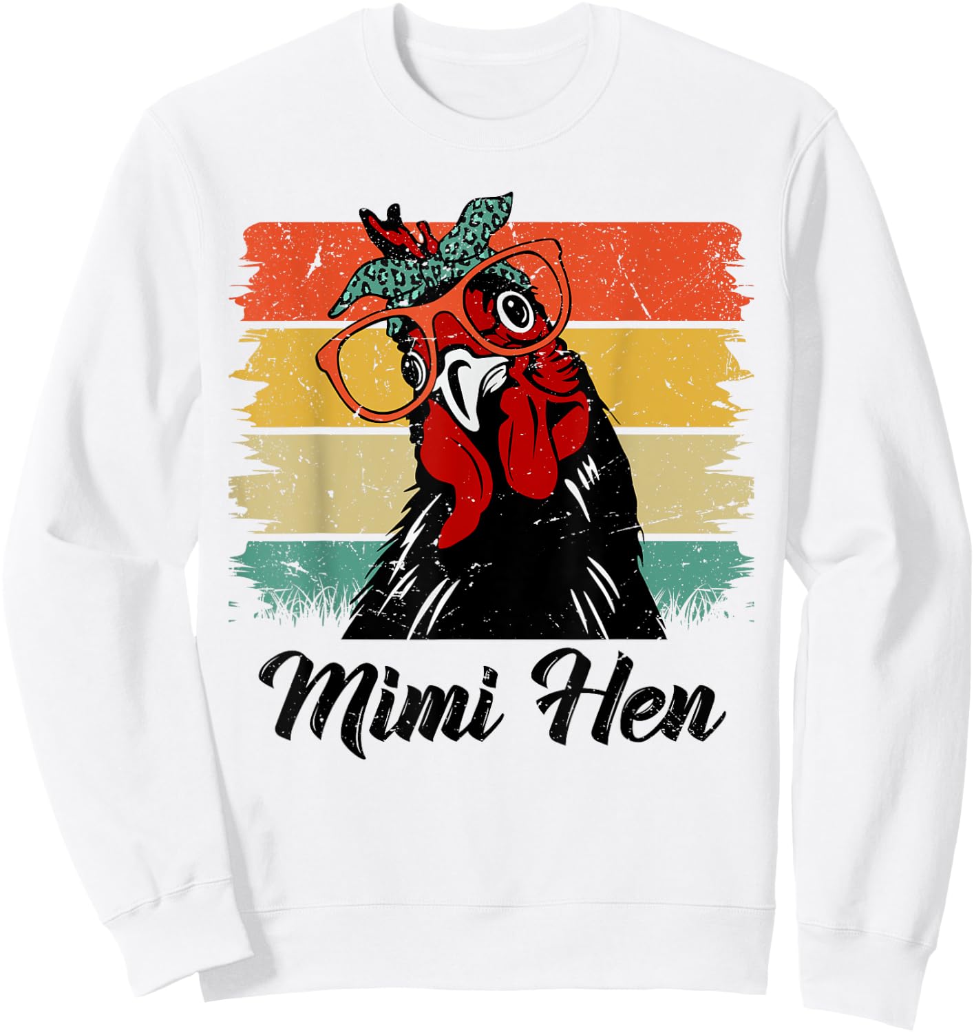 Retro Mimi Hen Chicken Mimi Chicken Lover Farmer Mothers Day Sweatshirt - Sweatshirt | White