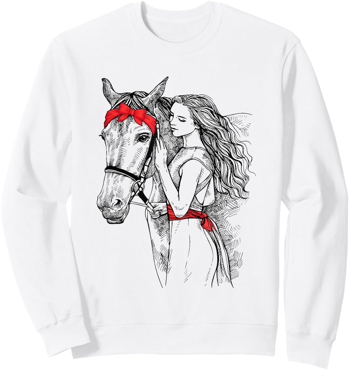 Horse Bandana For Horse Girls Horseback Riding Sweatshirt - Sweatshirt | White