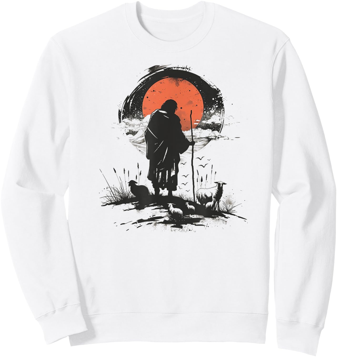Shepherd Jesus and his flock Sweatshirt - Sweatshirt | White