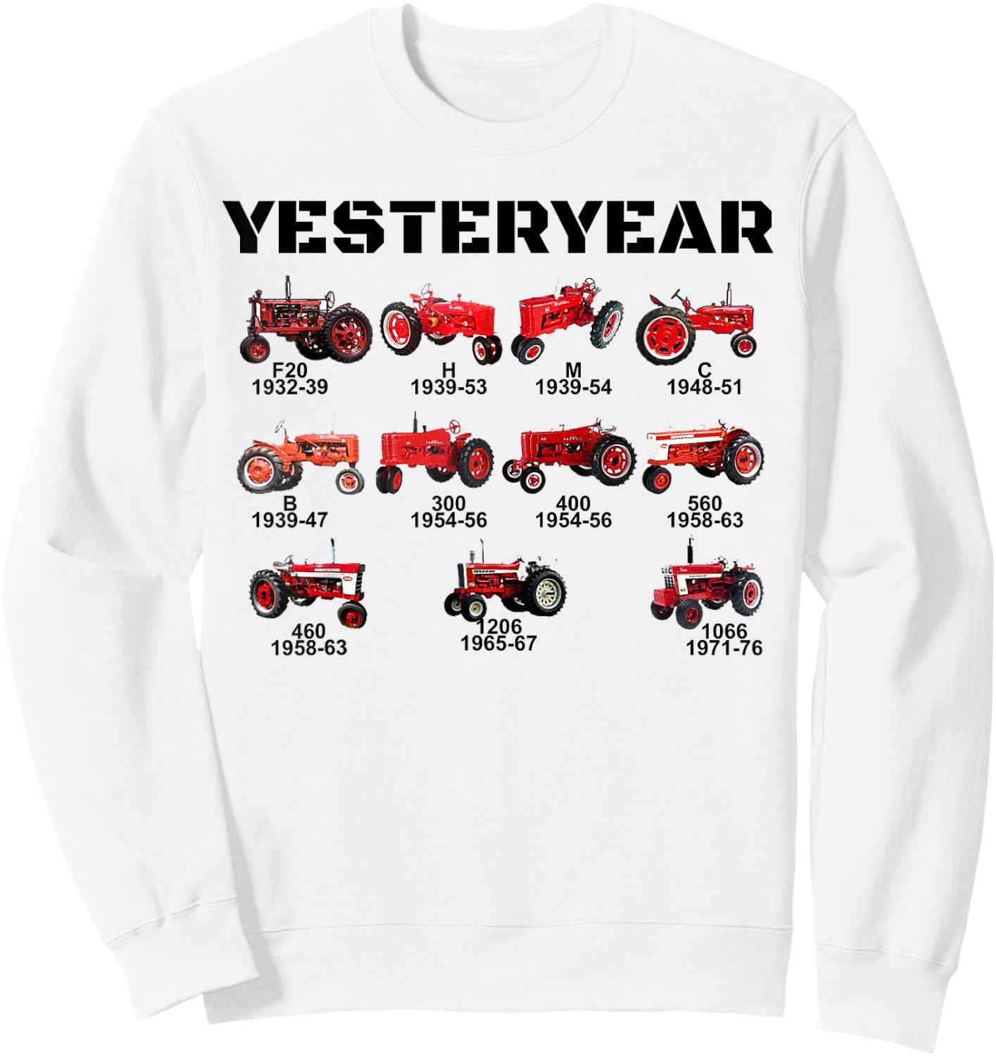 Vintage Red Tractor Yesteryear Sweatshirt - Sweatshirt | White
