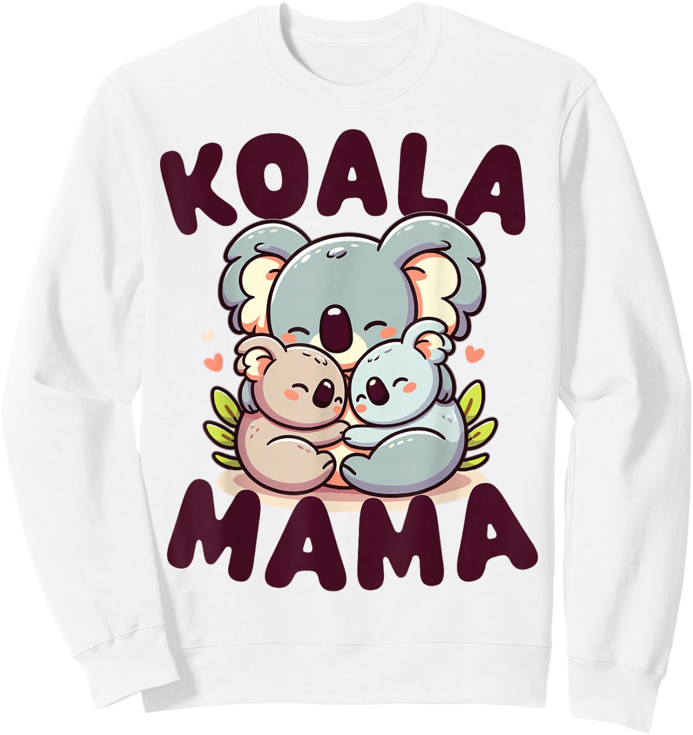 Koala Mama Mother of Two Girls or Boys Kawaii Cute Family Sweatshirt - Sweatshirt | White