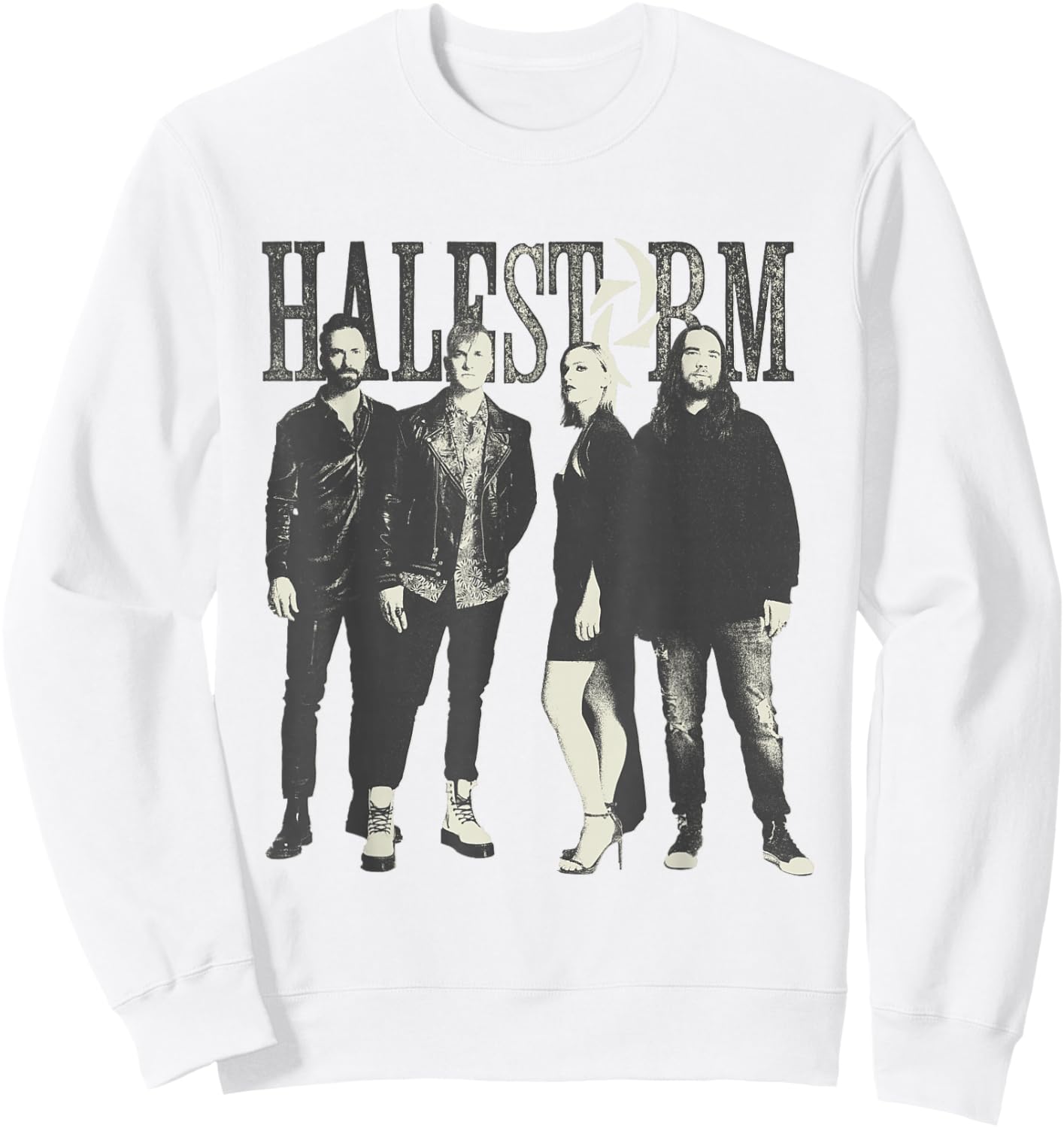 Halestorm - Distressed Band Photo Sweatshirt - Sweatshirt | White
