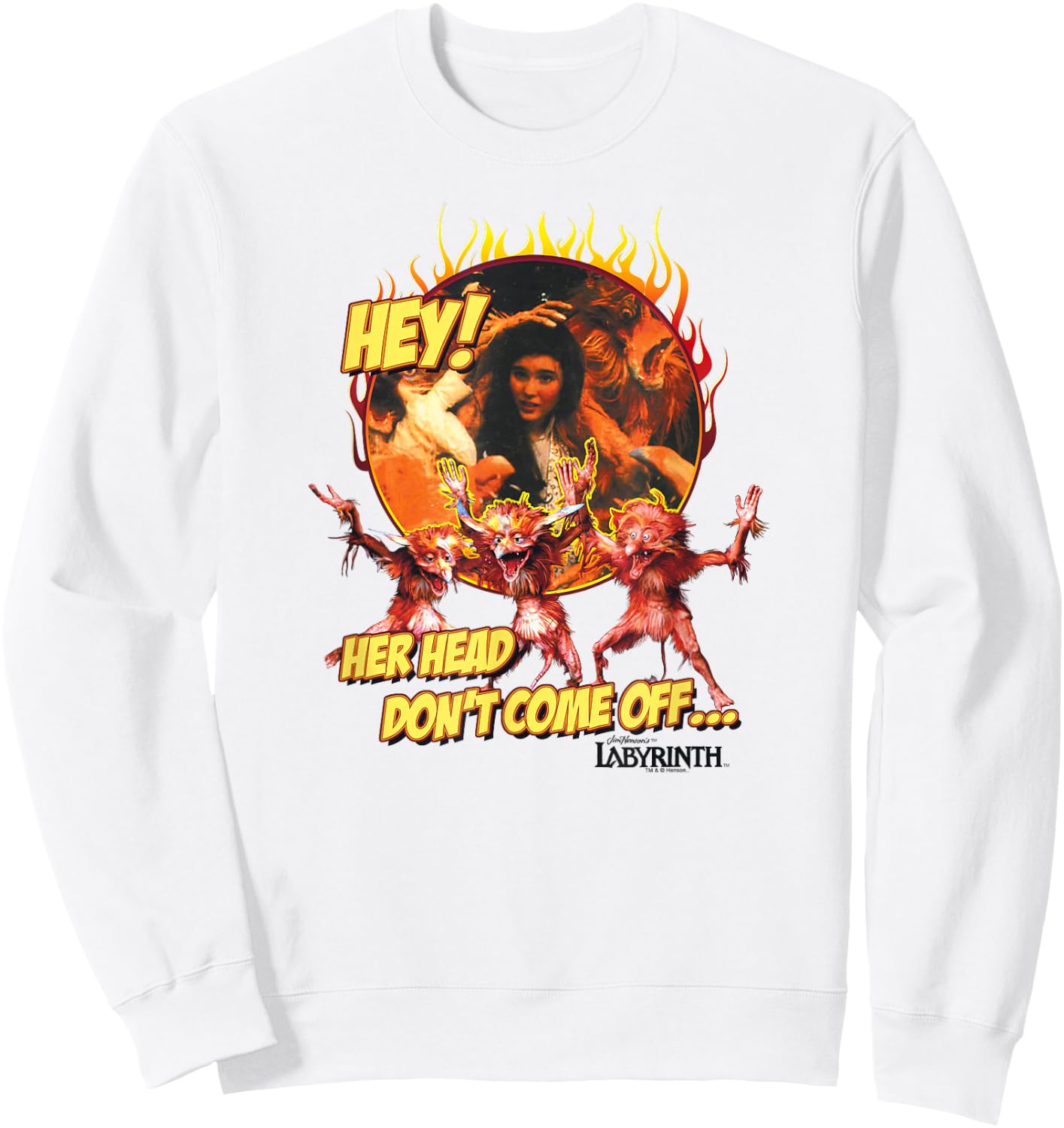 Labyrinth Head Dont Come Off Sweatshirt - Sweatshirt | White