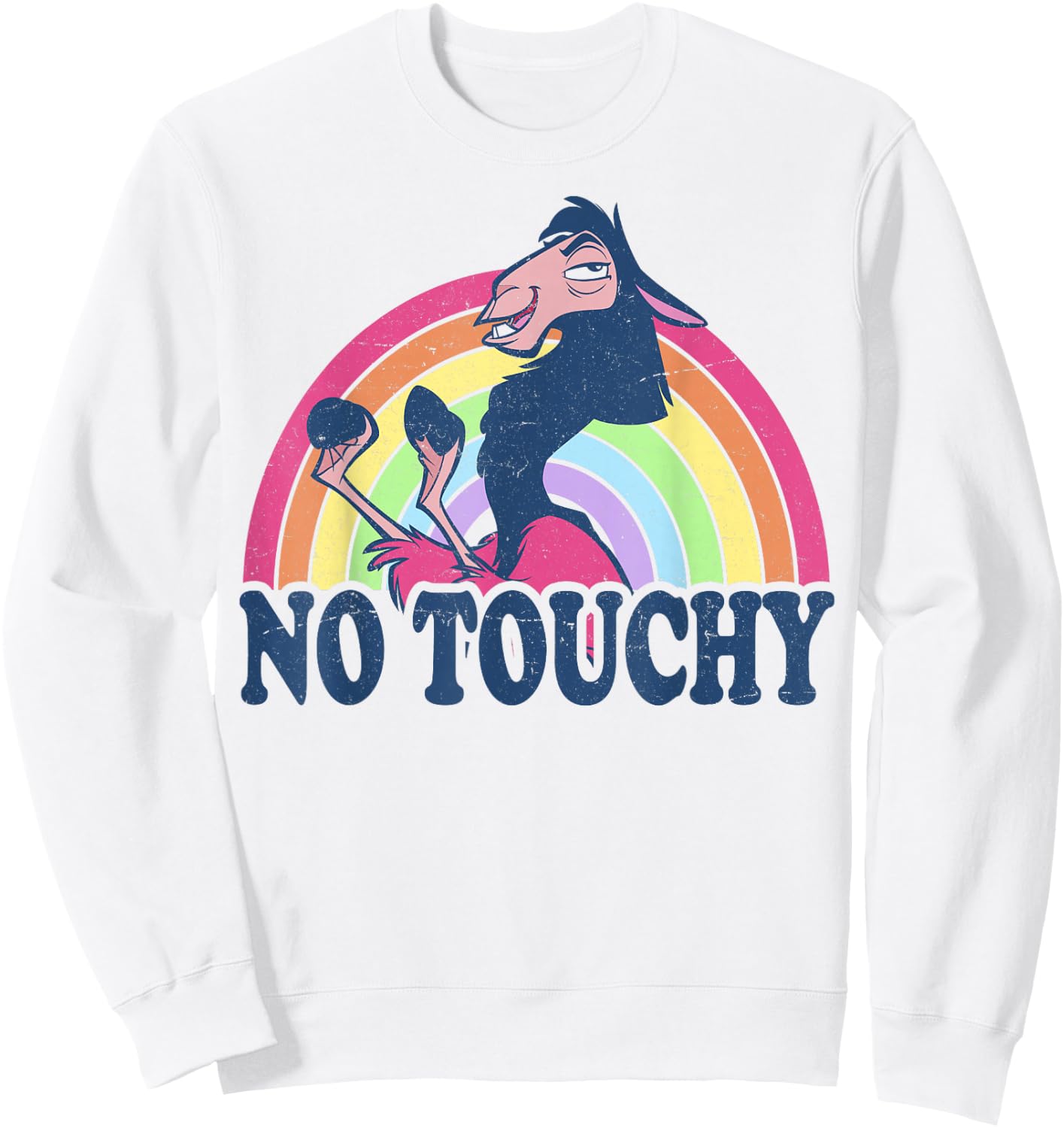 Disney The Emperor's New Groove Kuzco Rainbow No Touchy Sweatshirt - Sweatshirt | White