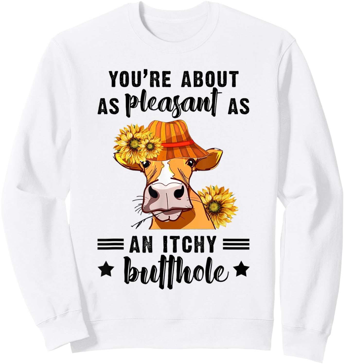 You're About As Pleasant As An Itchy Butthole Sweatshirt - Sweatshirt | White