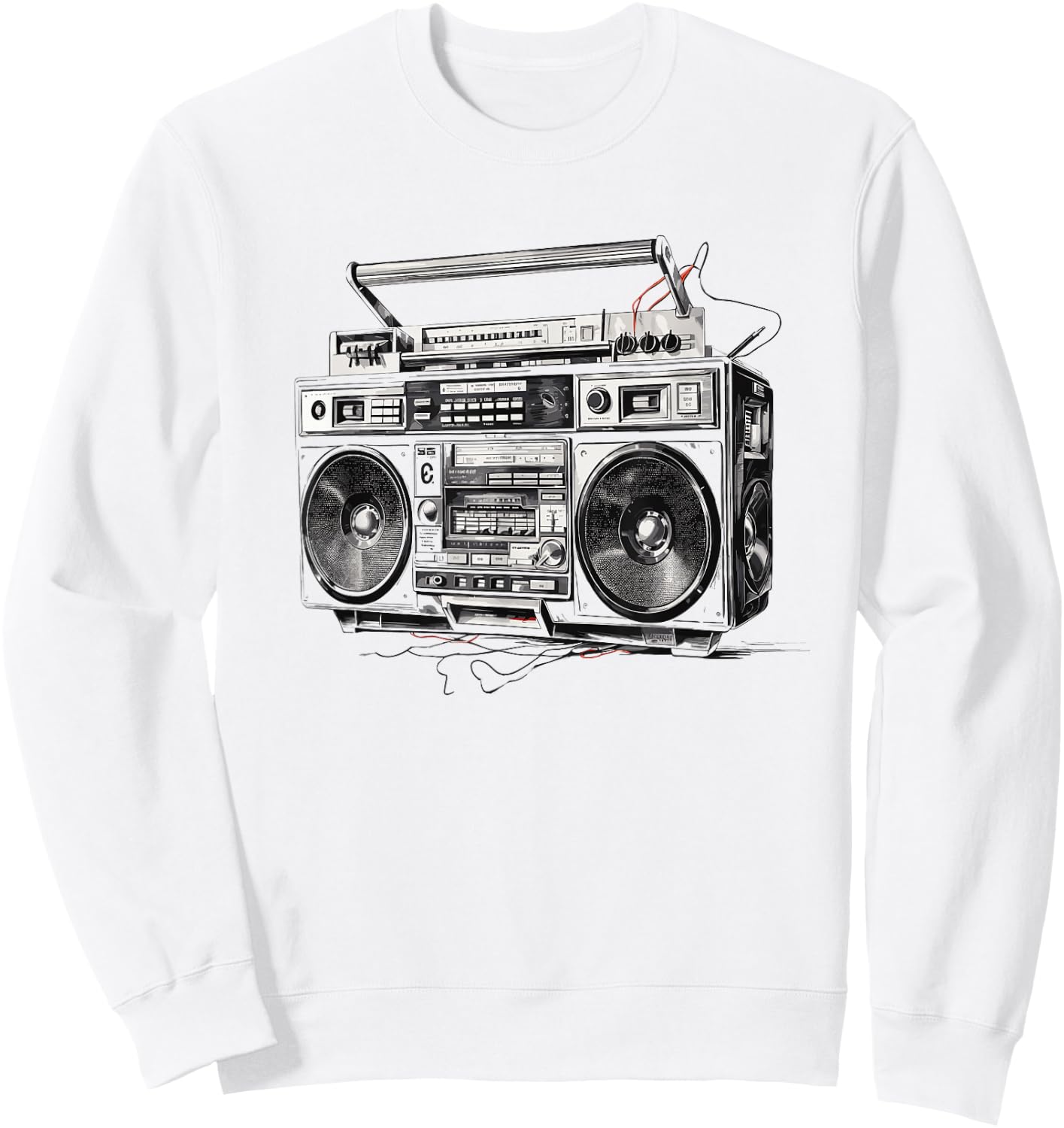 Ghetto Blaster Hip Hop 80's 90's Street Gangster Rap Lover Sweatshirt - Sweatshirt | White