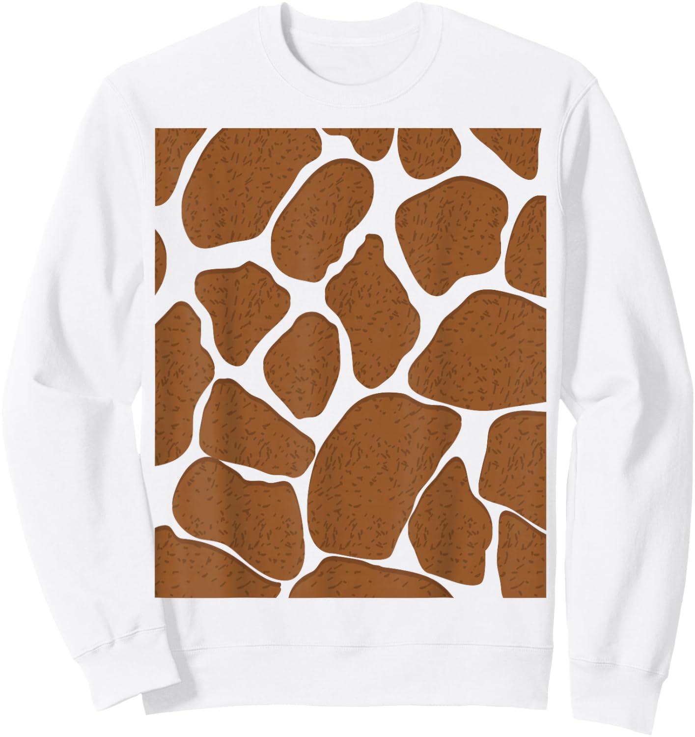 Giraffe Print Pattern Animal Easy Halloween Sweatshirt - Sweatshirt | White