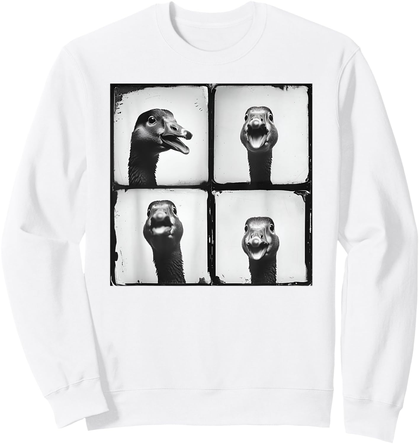 Cool Goose Face Photo Love Geese Farmyard Funny Retro Animal Sweatshirt - Sweatshirt | White
