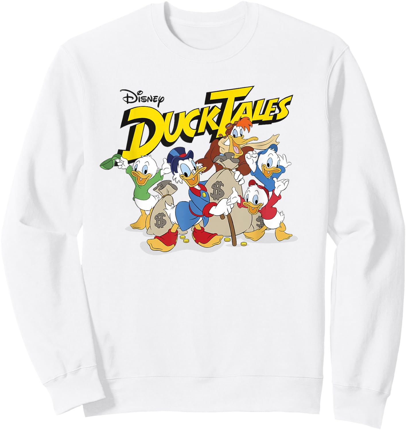 Disney DuckTales Main Cast with Money Bags Group Shot Sweatshirt - Sweatshirt | White