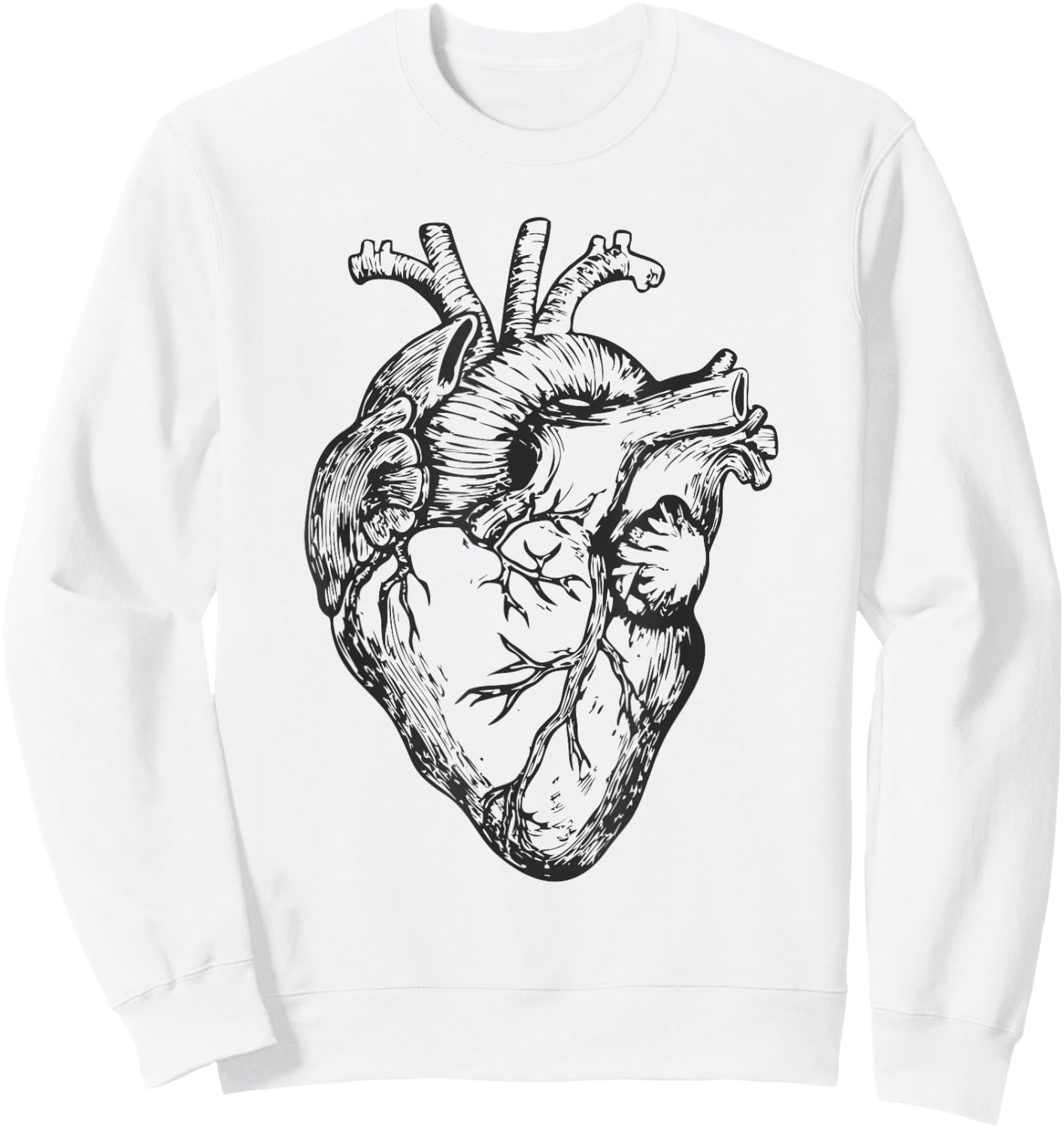 Real Heart Funny Human Anatomy Anatomical Cardiac Nurse Sweatshirt - Sweatshirt | White