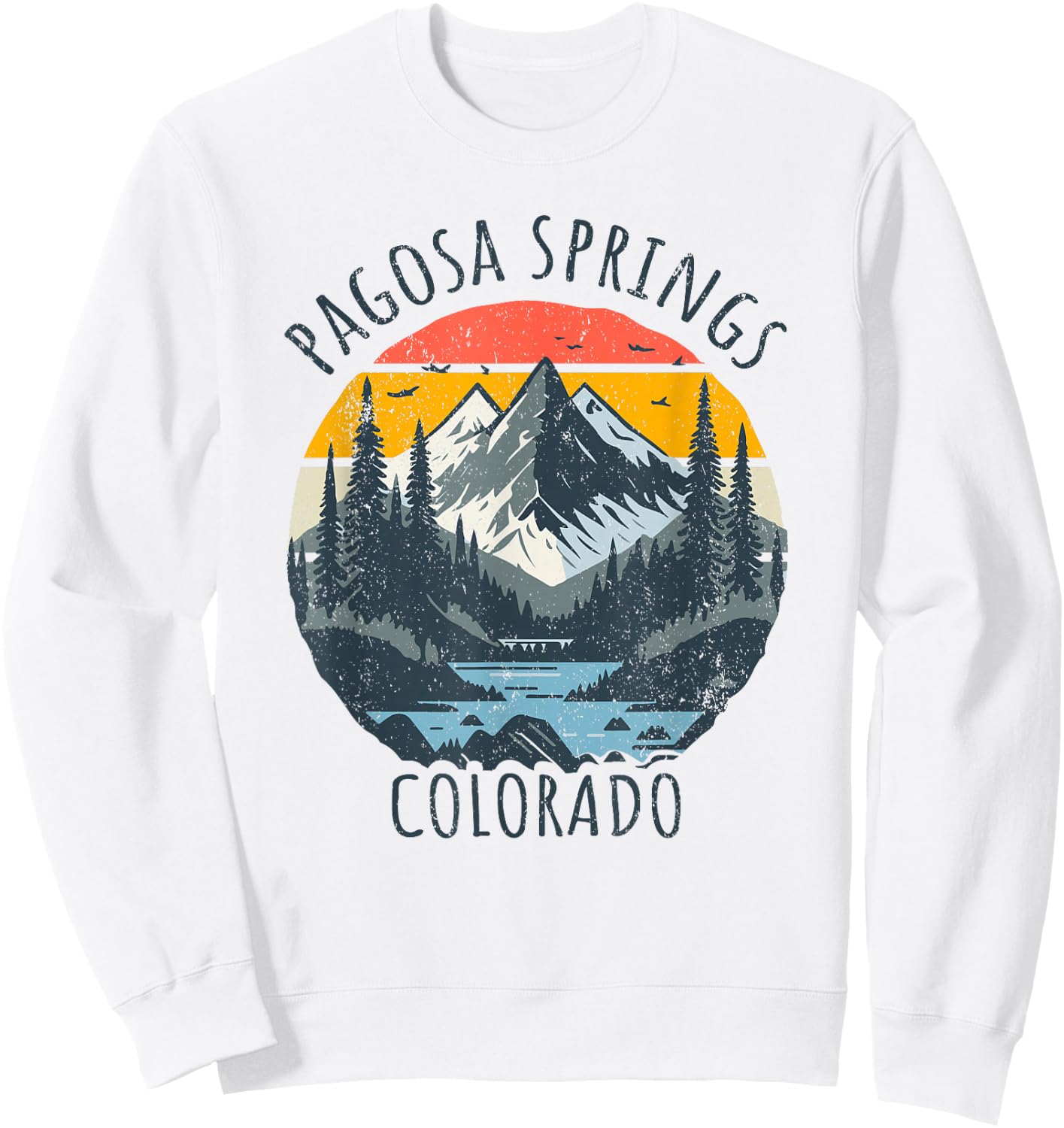 Pagosa Springs Colorado USA Retro Mountain Vintage Style Sweatshirt - Sweatshirt | White