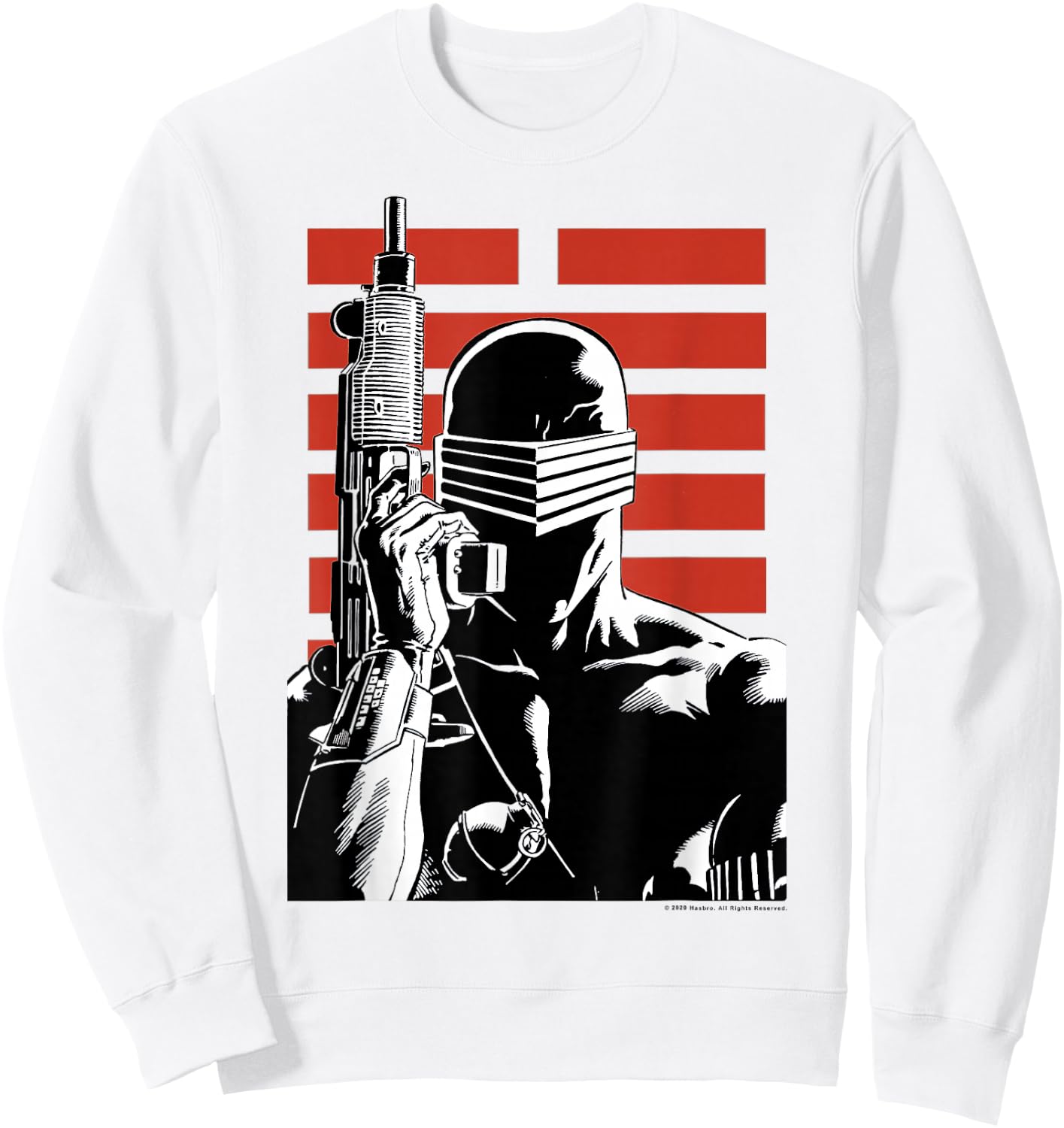 G.I. Joe Snake Eyes Retro Red Stripe Portrait Sweatshirt - Sweatshirt | White