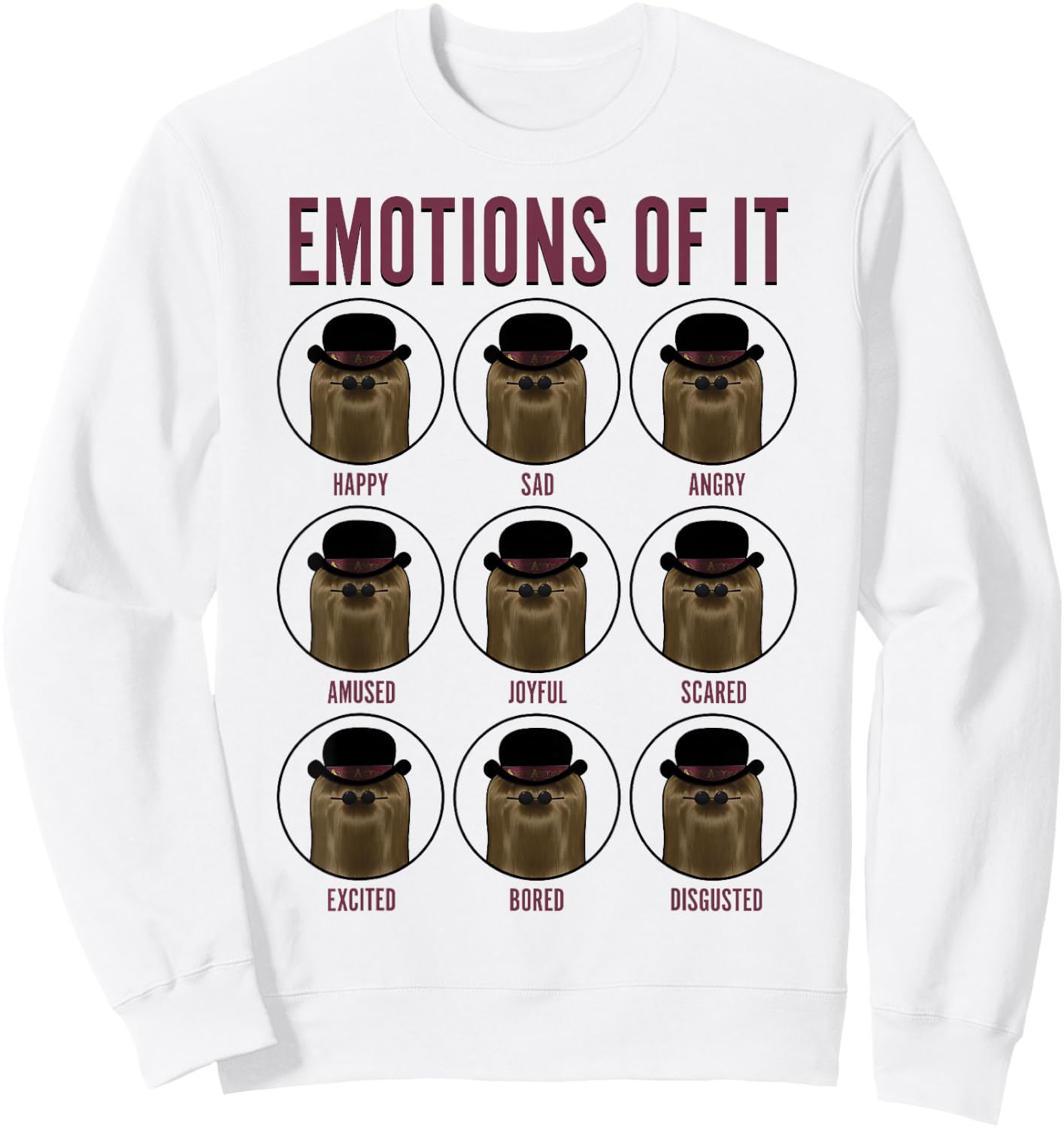 The Addams Family Emotions Of Cousin It Sweatshirt - Sweatshirt | White