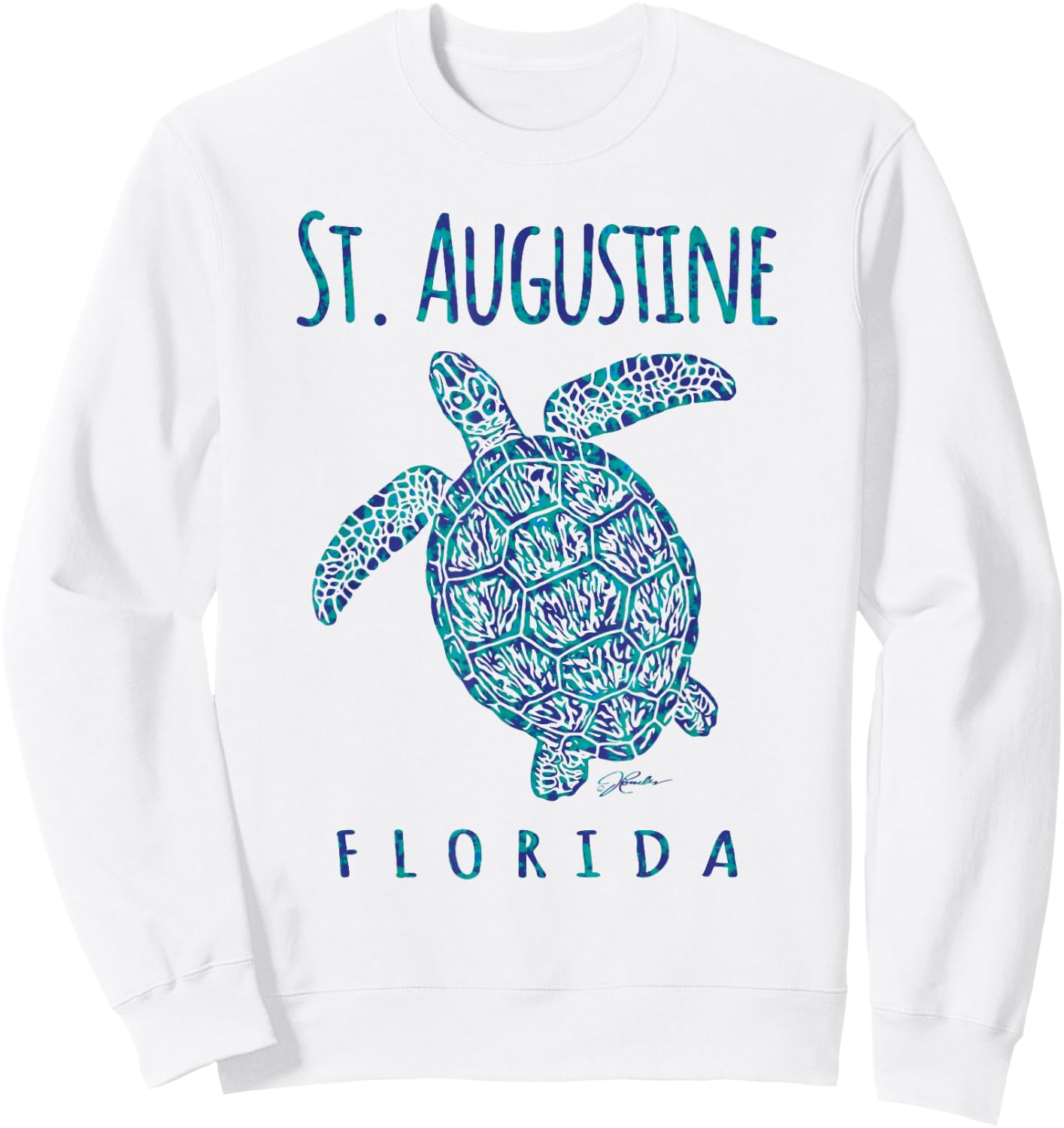 JCombs: St. Augustine, FL, Sea Turtle, Beach Sweatshirt - Sweatshirt | White