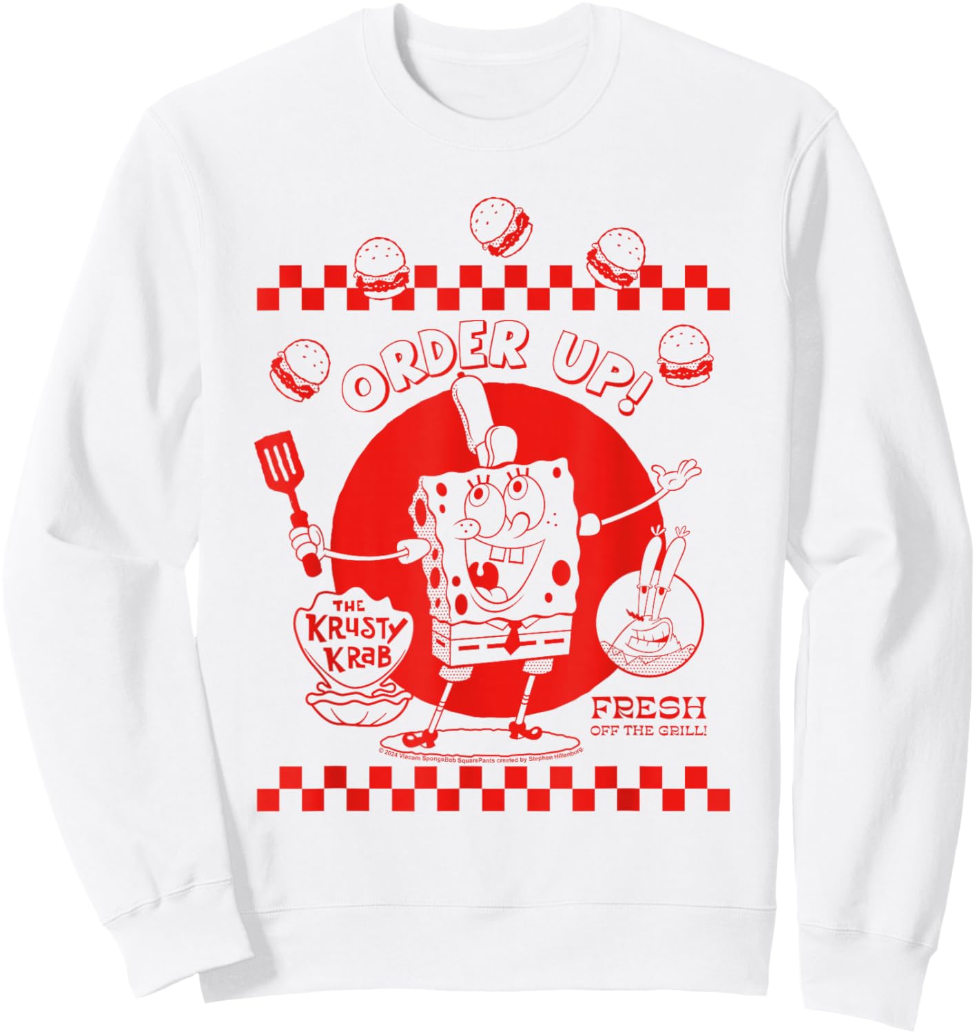 SpongeBob SquarePants Order Up! Sweatshirt - Sweatshirt | White