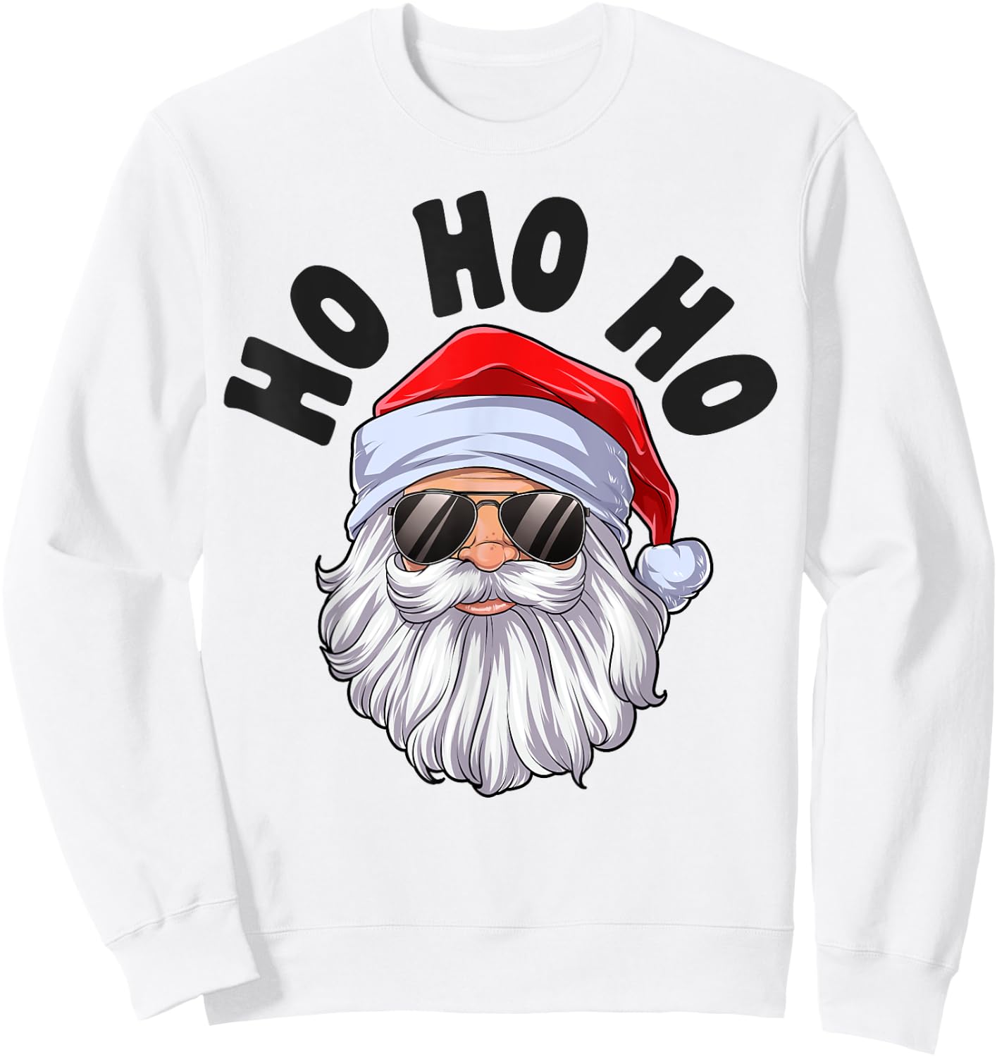 Ho Ho Ho Christmas Santa Funny Xmas Boys Girls Sunglasses Sweatshirt - Sweatshirt | White