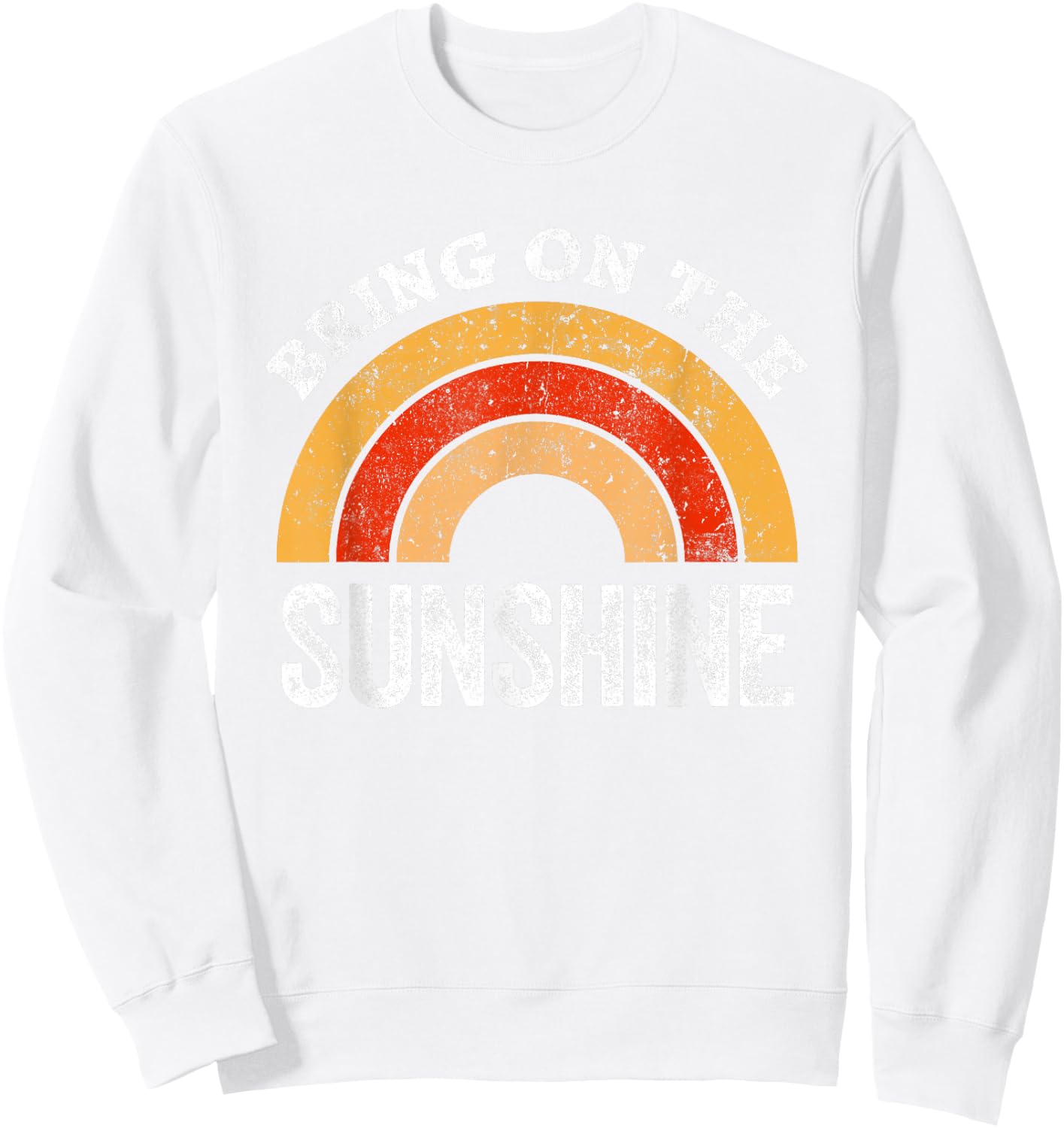 Bring On The Sunshine Vintage Rainbow Top Sunshine Small Sweatshirt - Sweatshirt | White
