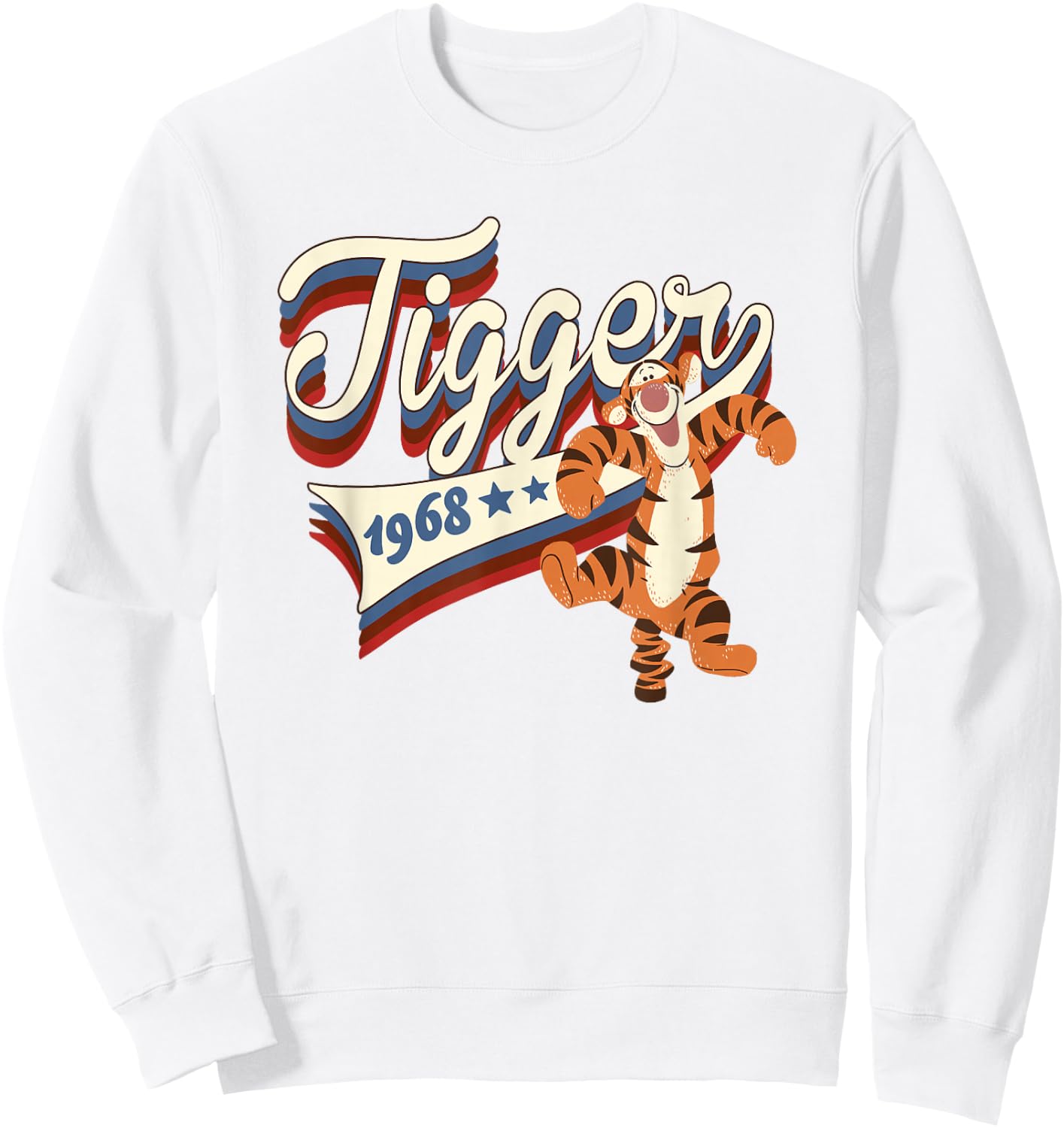 Disney Winnie The Pooh Americana Tigger Collegiate 1968 Sweatshirt - Sweatshirt | White